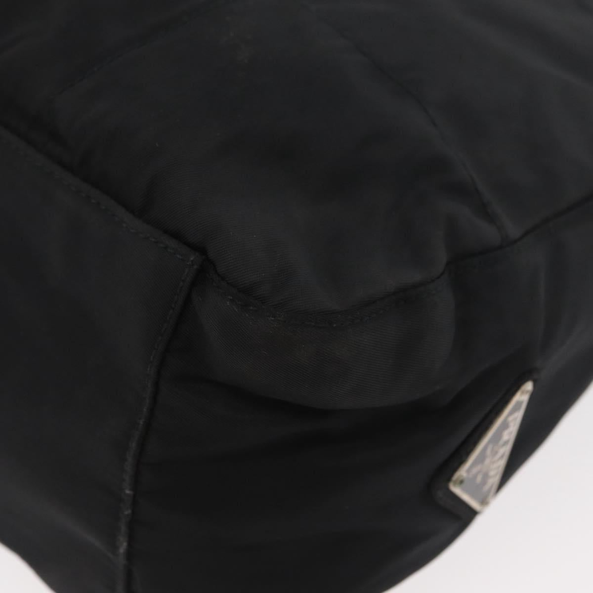 PRADA Shoulder Bag Nylon Black Silver Auth bs34797