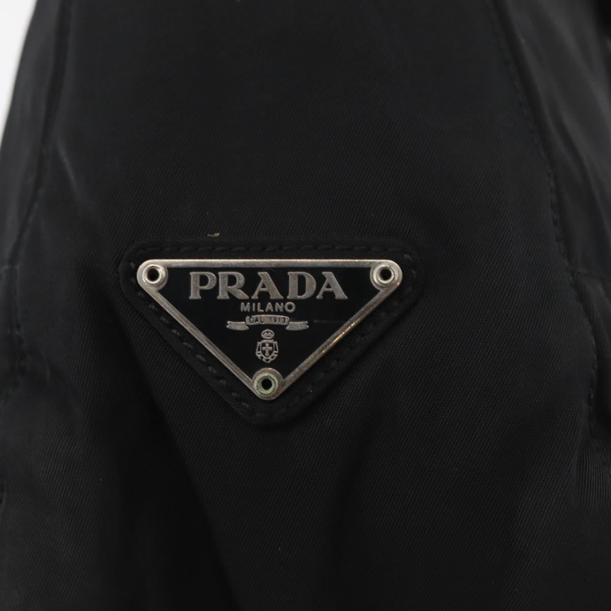 PRADA Shoulder Bag Nylon Black Silver Auth bs34797
