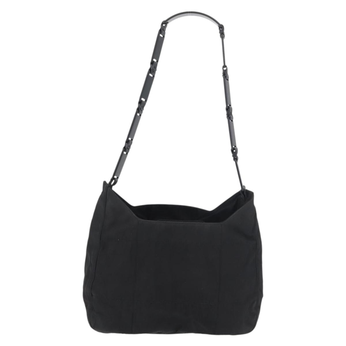PRADA Shoulder Bag Nylon Black Silver Auth bs34797