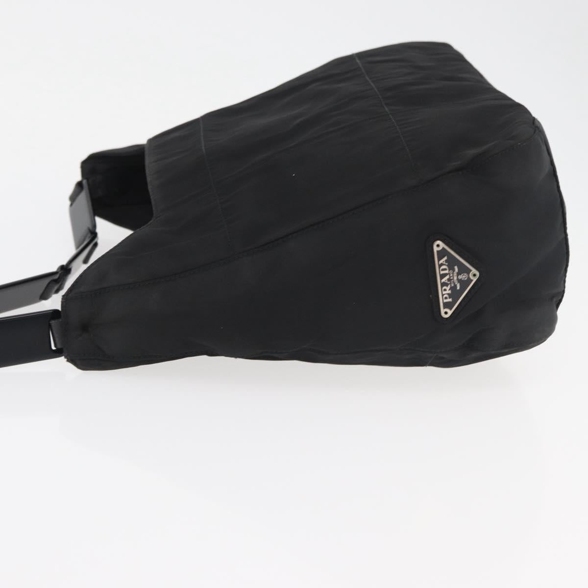 PRADA Shoulder Bag Nylon Black Silver Auth bs34797