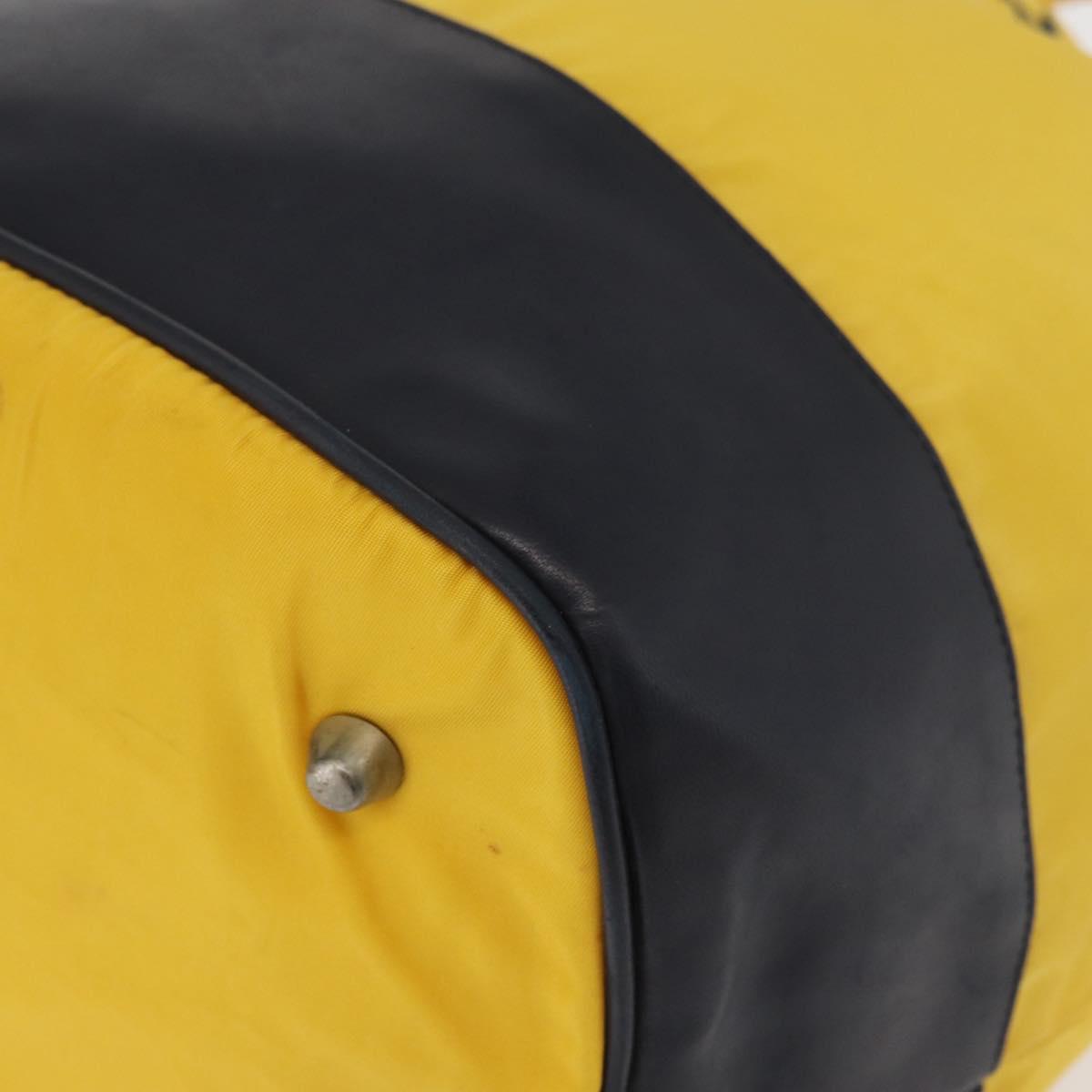 PRADA Shoulder Bag Nylon Yellow Silver Auth bs34799A