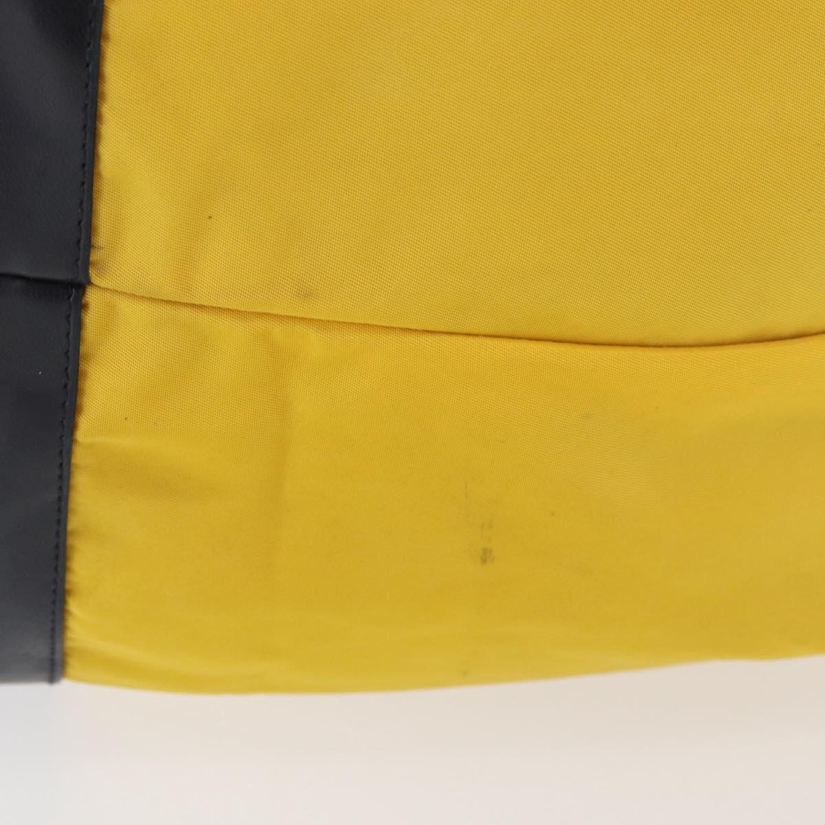 PRADA Shoulder Bag Nylon Yellow Silver Auth bs34799A