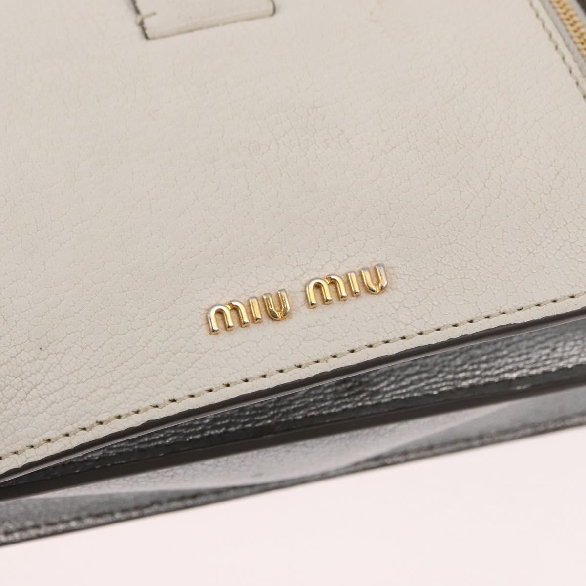 Miu Miu Shoulder Bag Leather Gray Gold Auth bs34805A