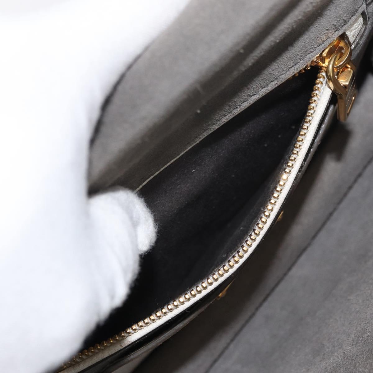 Miu Miu Shoulder Bag Leather Gray Gold Auth bs34805A