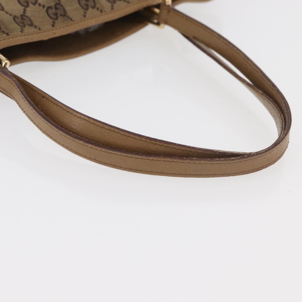 GUCCI GG Canvas Tote Bag Beige Gold 120836 Auth bs34806