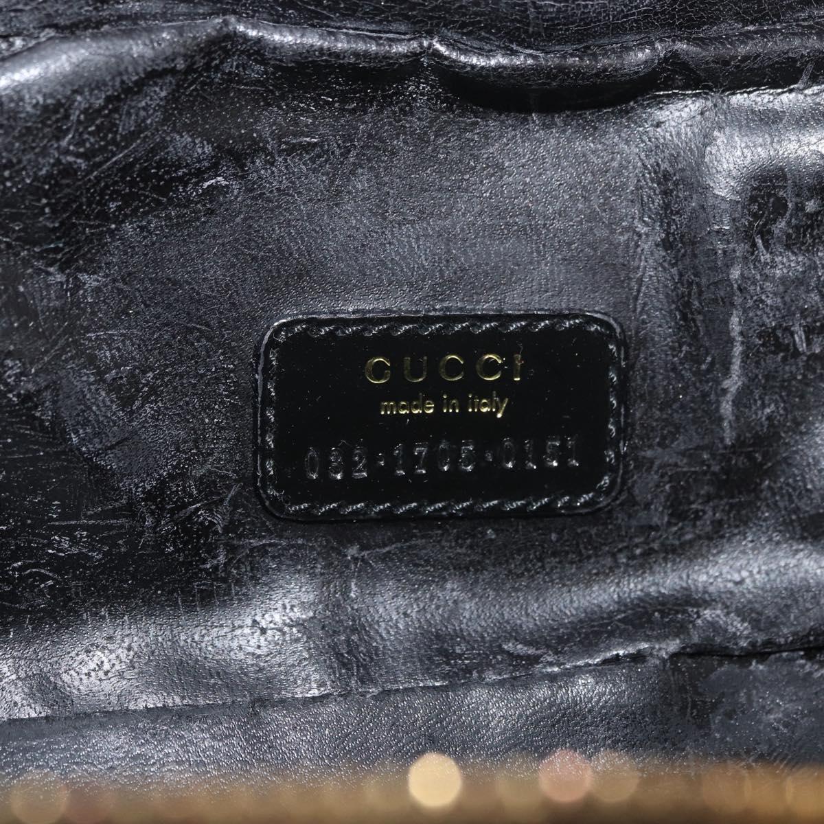 GUCCI Bamboo Vanity Patent Leather Black Gold 032 1705 0151 Auth bs34811