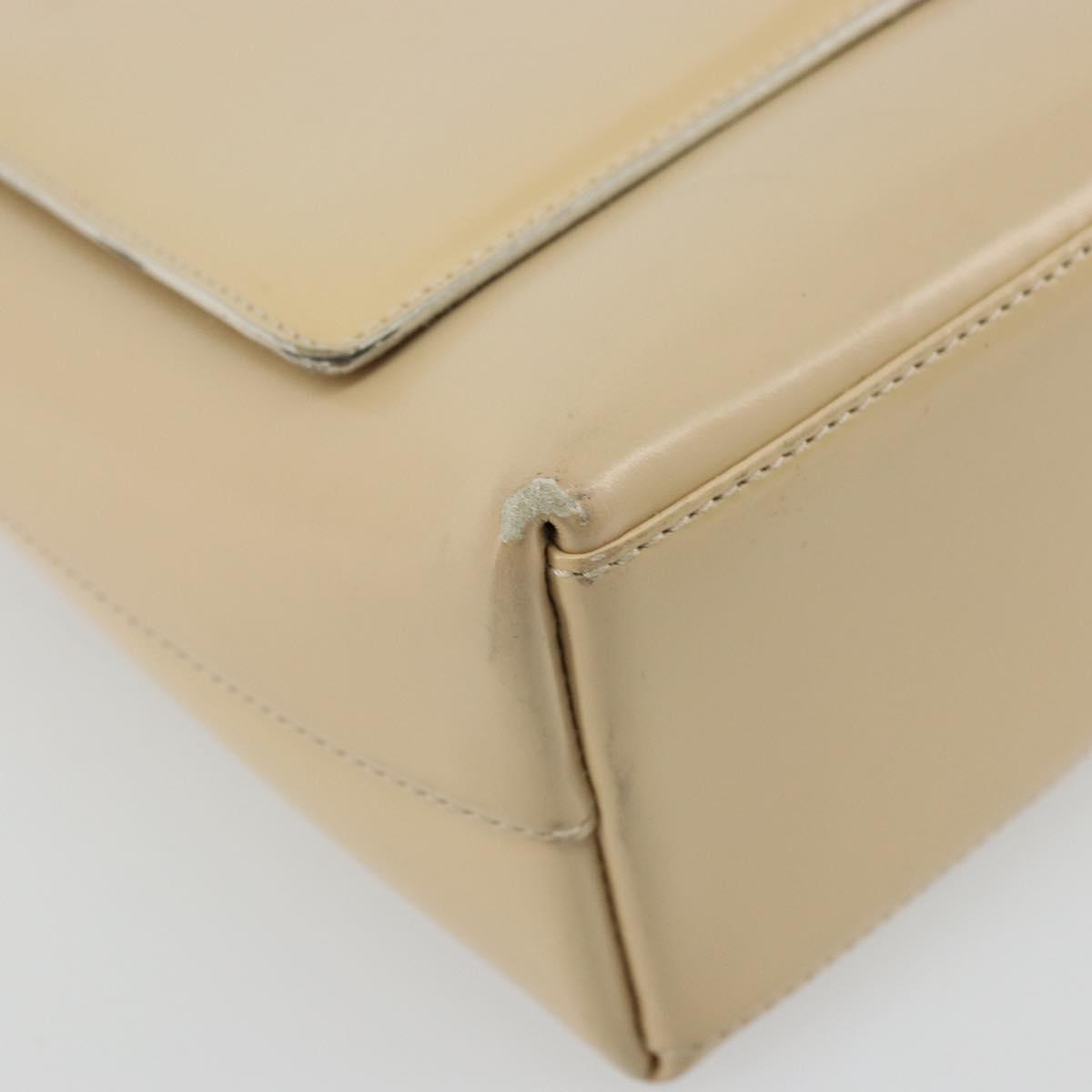 GUCCI Shoulder Bag Patent Leather Ivory Gold 001 3444 1812 Auth bs34812