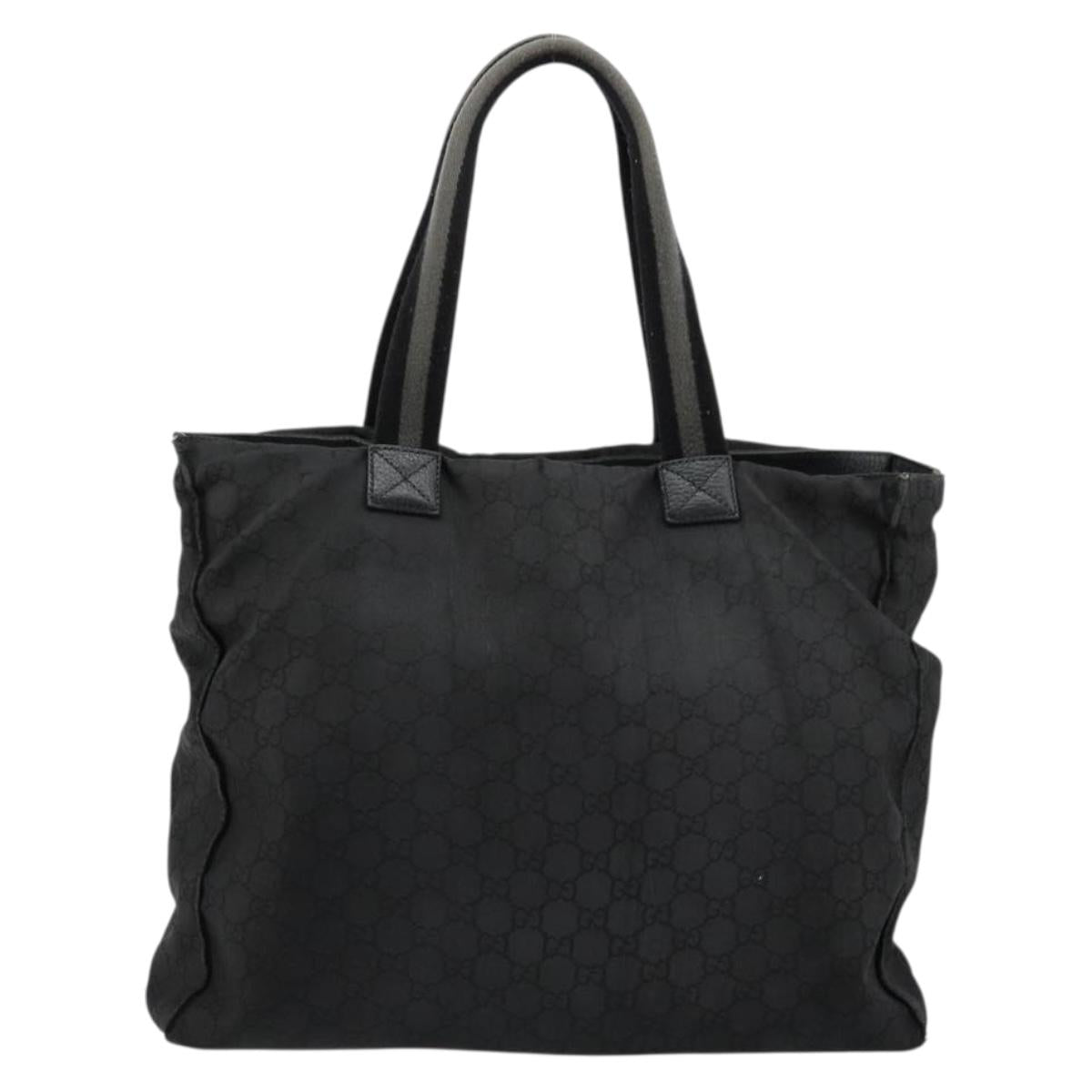 GUCCI GG Canvas Sherry Line Bag Nylon Outlet Black Silver 449178 Auth bs34813