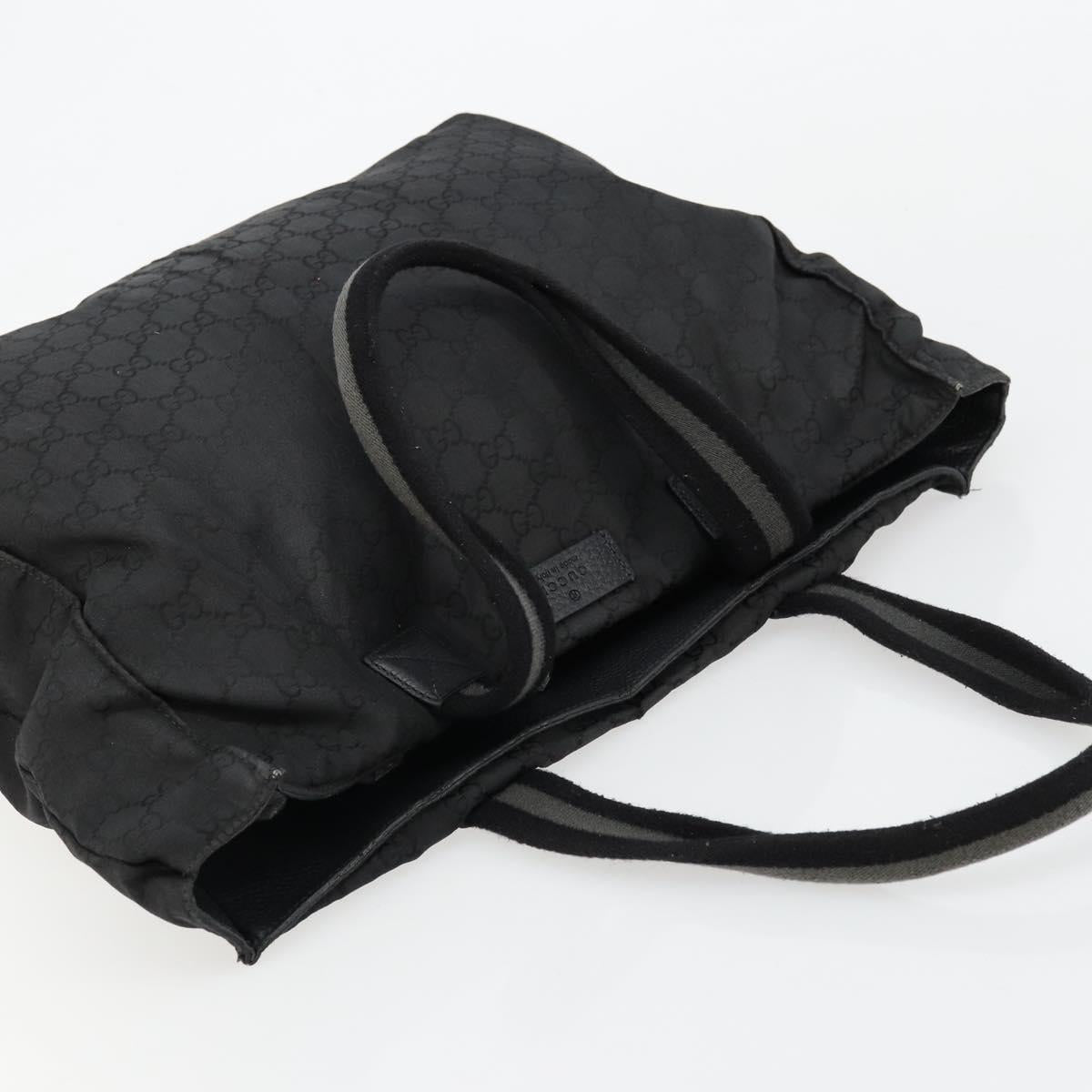 GUCCI GG Canvas Sherry Line Bag Nylon Outlet Black Silver 449178 Auth bs34813