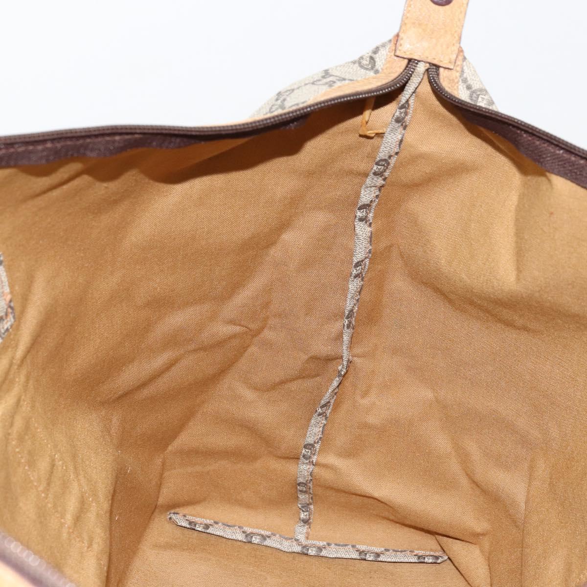 GUCCI GG Plus Supreme Web Sherry Line Tote Bag PVC Beige Gold Auth bs34820