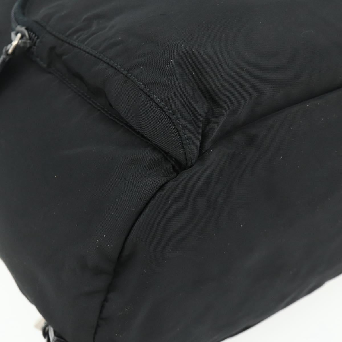 PRADA Backpack Nylon Black Silver Auth bs34821