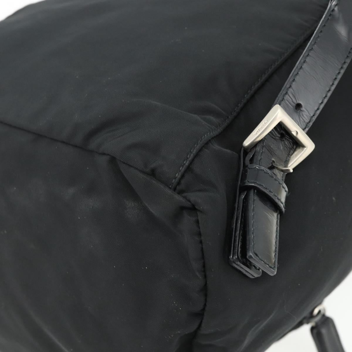 PRADA Backpack Nylon Black Silver Auth bs34821