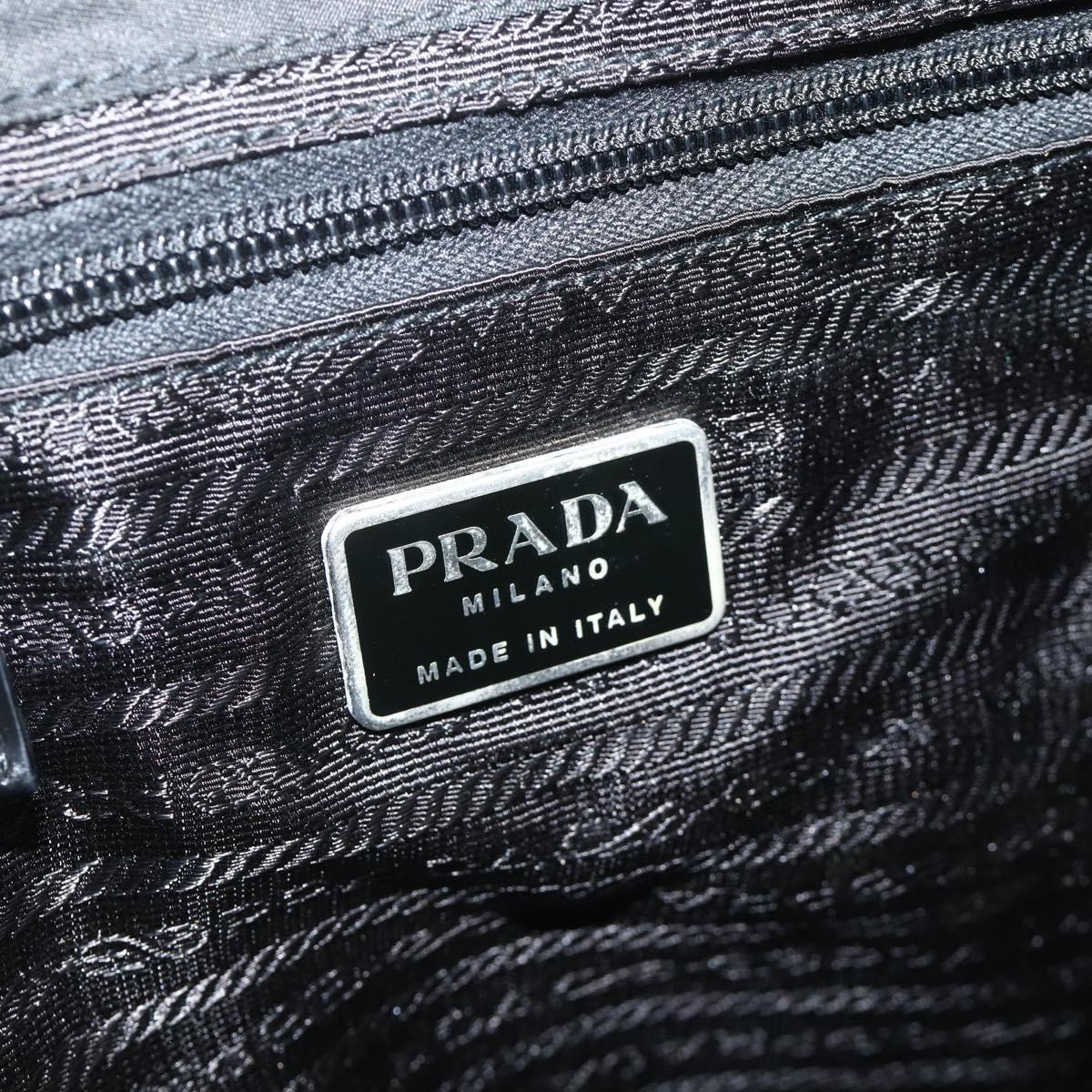 PRADA Backpack Nylon Black Silver Auth bs34821