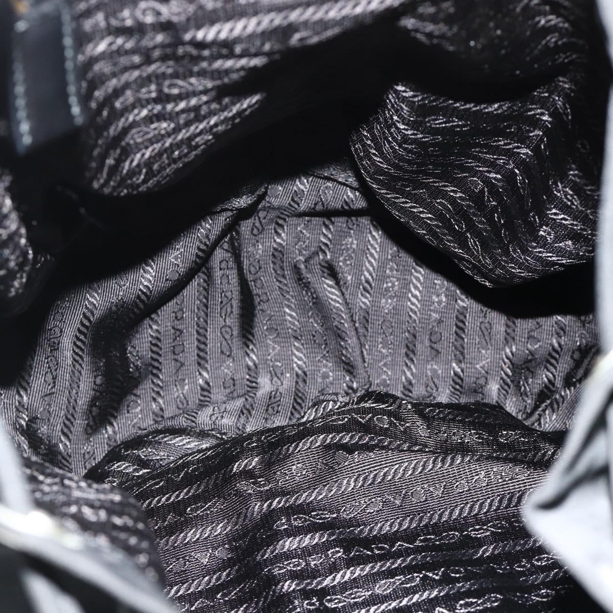 PRADA Backpack Nylon Black Silver Auth bs34821