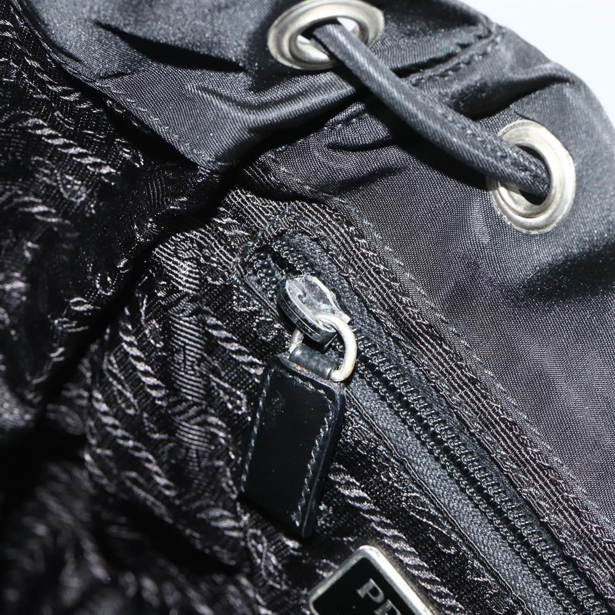 PRADA Backpack Nylon Black Silver Auth bs34821