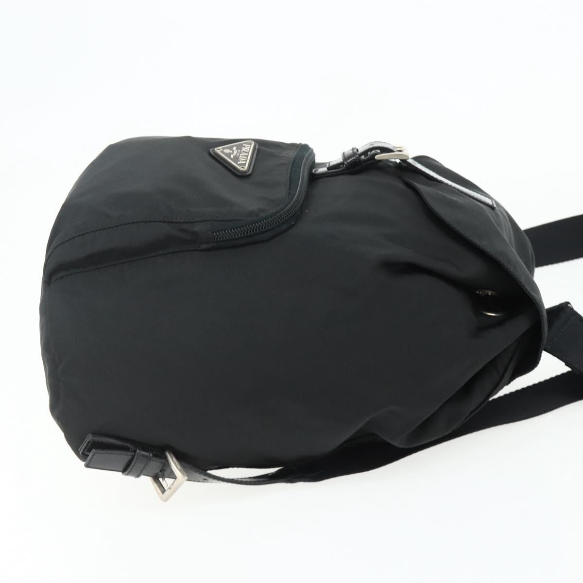 PRADA Backpack Nylon Black Silver Auth bs34821