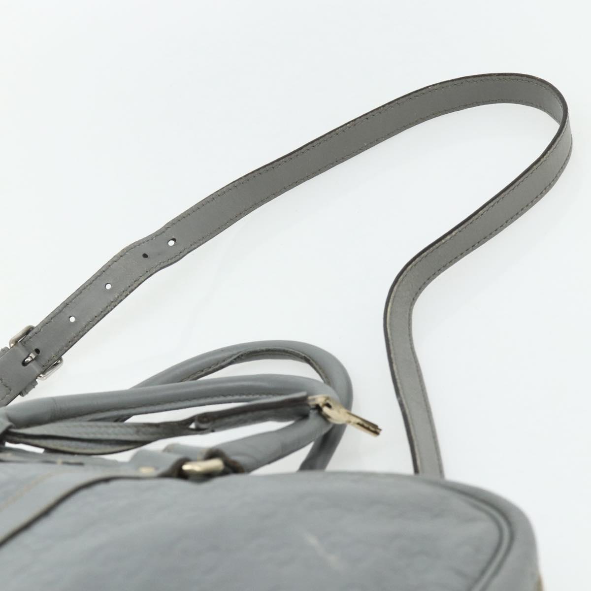 GUCCI GG Canvas Guccissima Hand Bag Leather 2way Gray Silver 201480 Auth bs34822