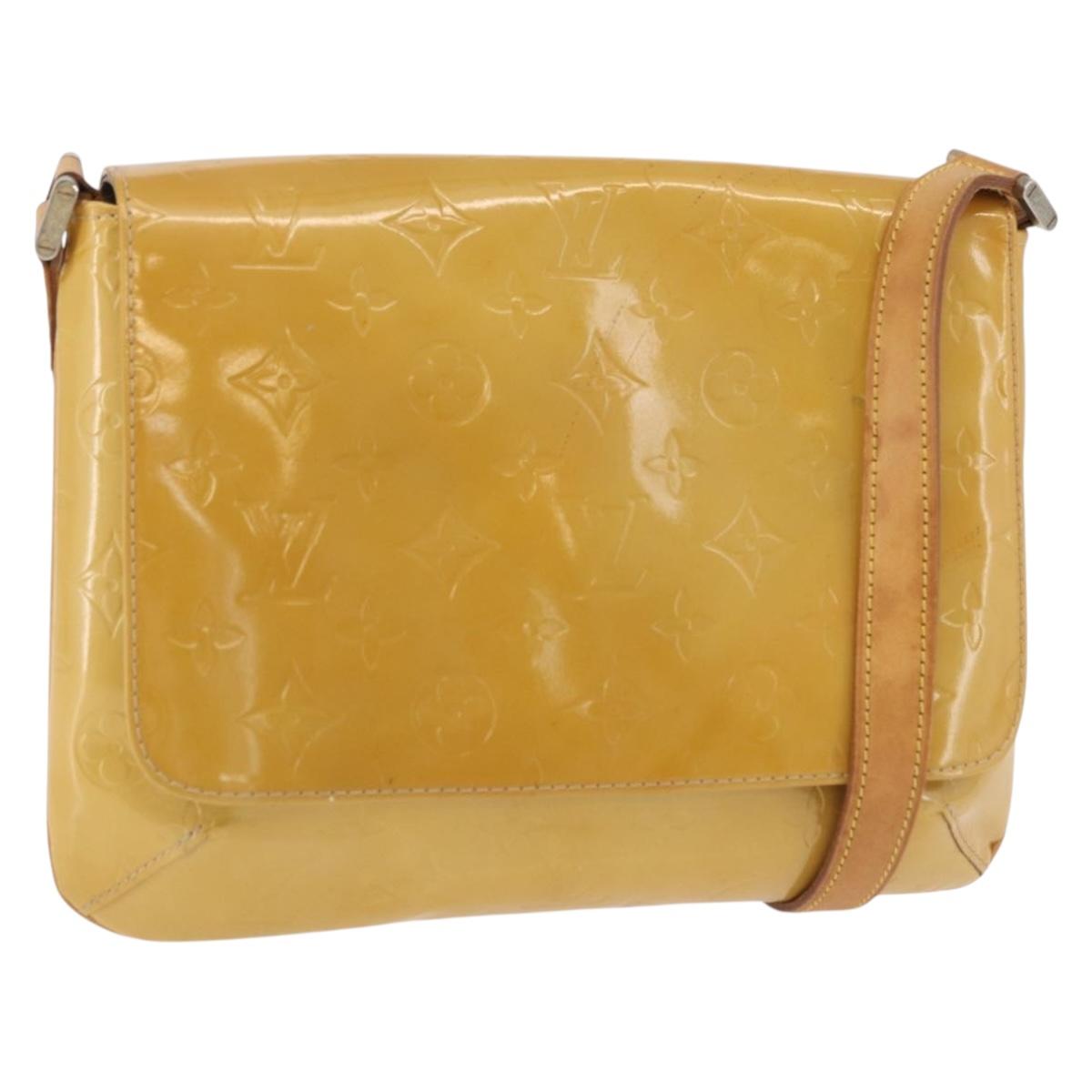 LOUIS VUITTON Monogram Vernis Thompson Street Bag Beige M91301 LV Auth bs34831