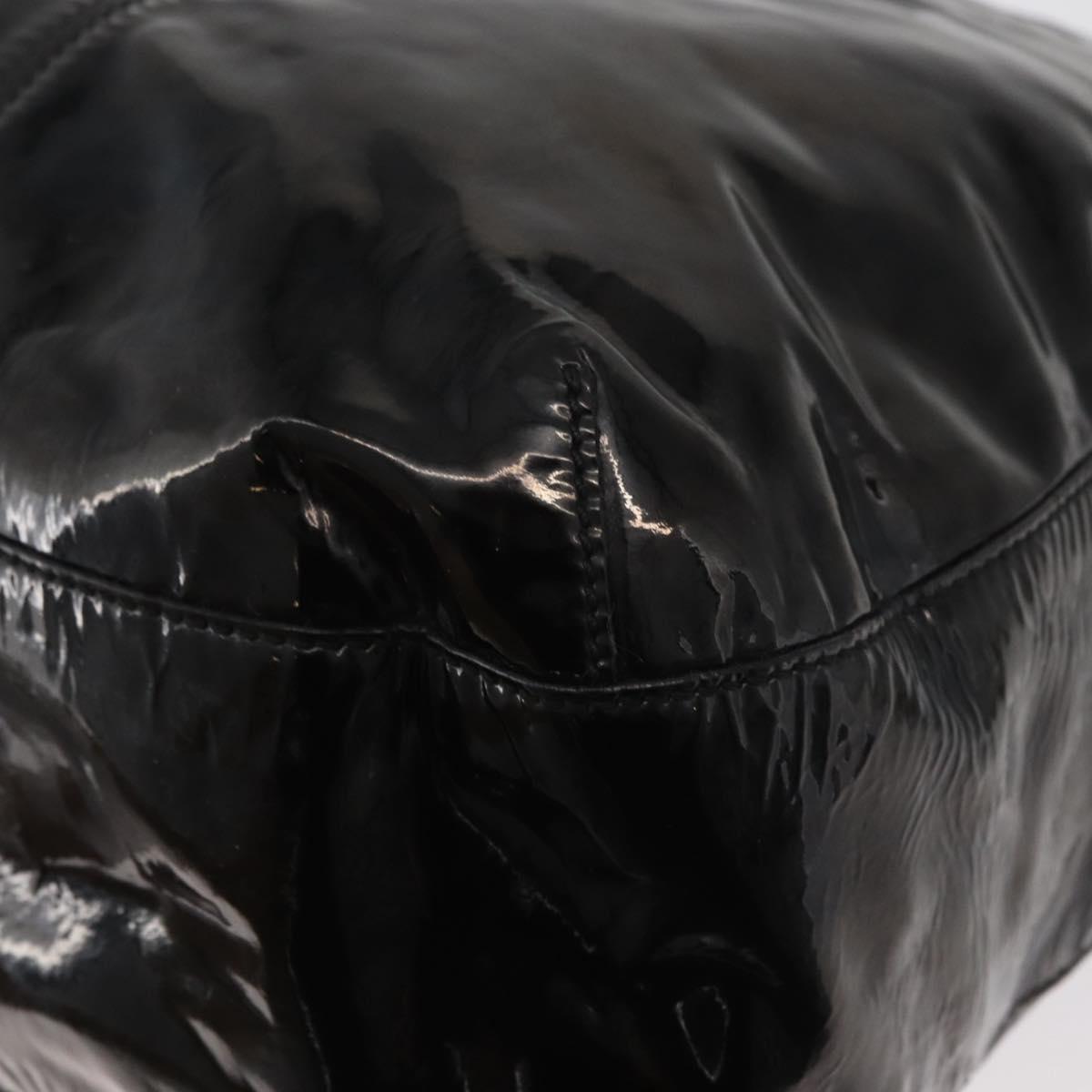 CARTIER Shoulder Bag Patent leather Brown Silver Auth bs34832A