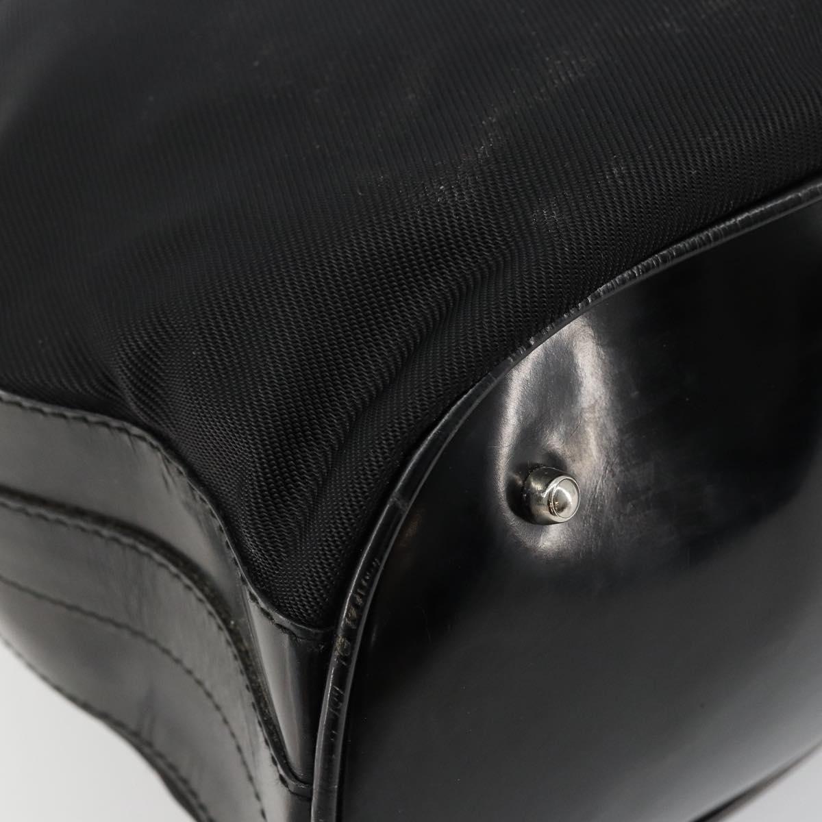 GUCCI Bamboo Hand Bag Nylon 2way Black Silver 001 3754 1657 Auth bs34836
