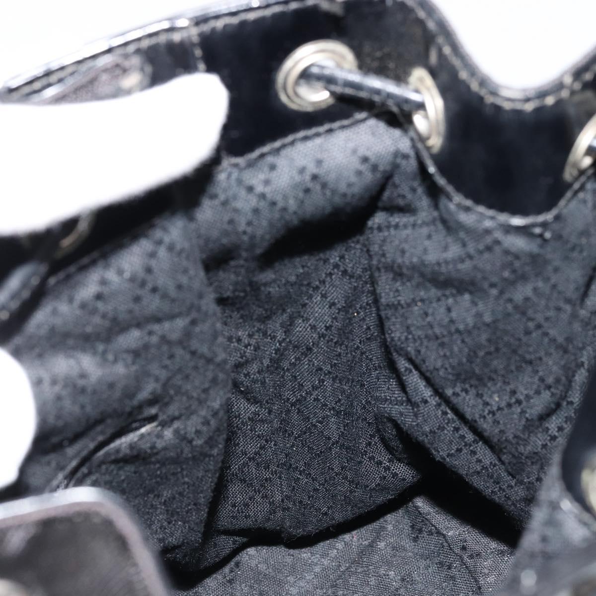GUCCI Bamboo Hand Bag Nylon 2way Black Silver 001 3754 1657 Auth bs34836