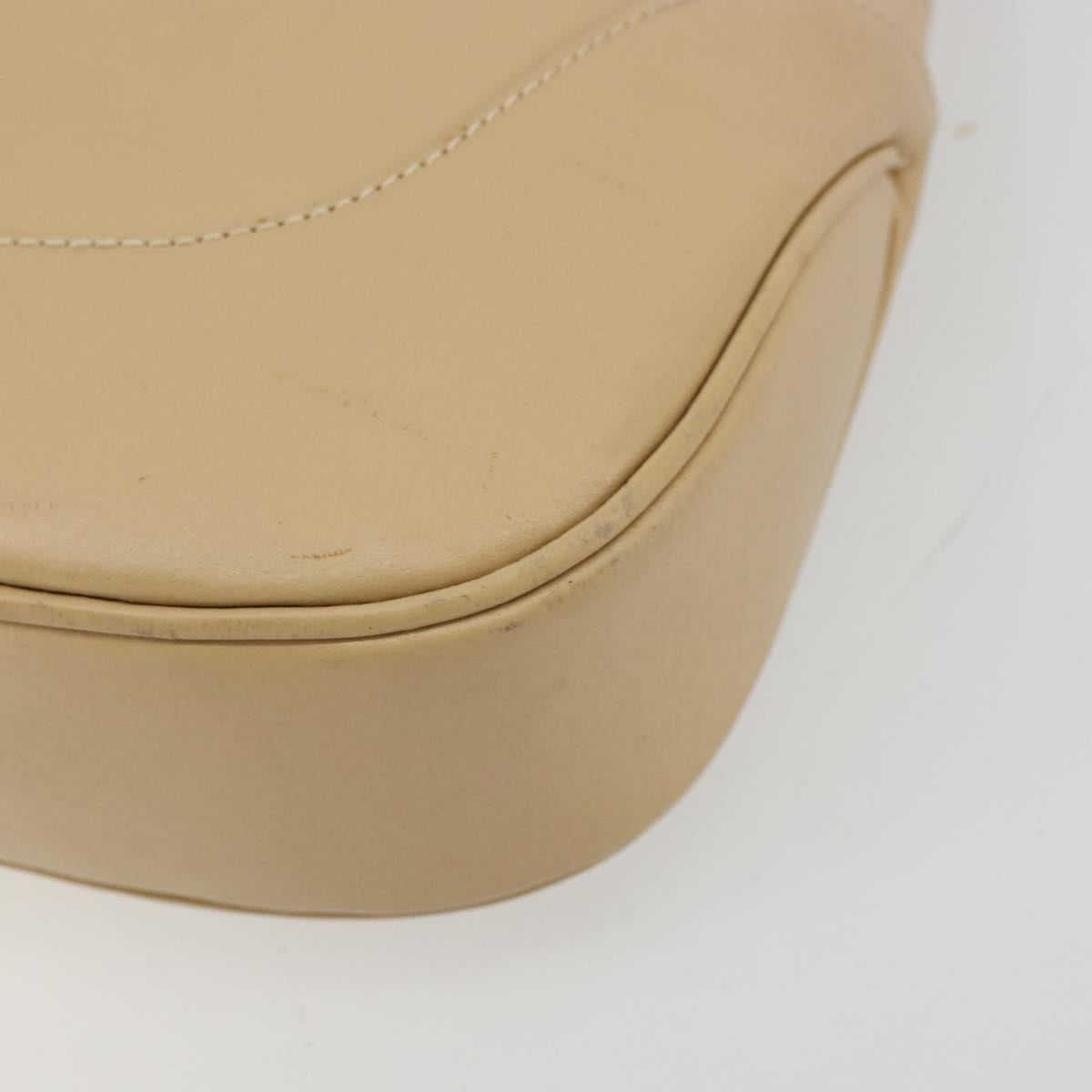 GUCCI Jackie Shoulder Bag Leather Beige Silver 001 3346 Auth bs34837
