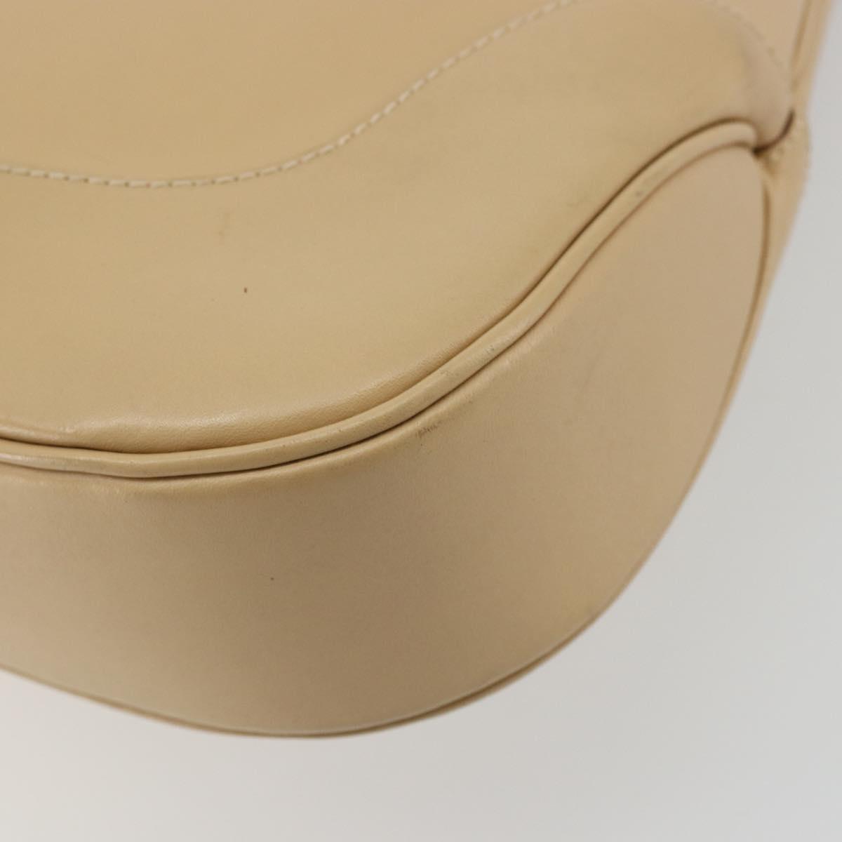 GUCCI Jackie Shoulder Bag Leather Beige Silver 001 3346 Auth bs34837