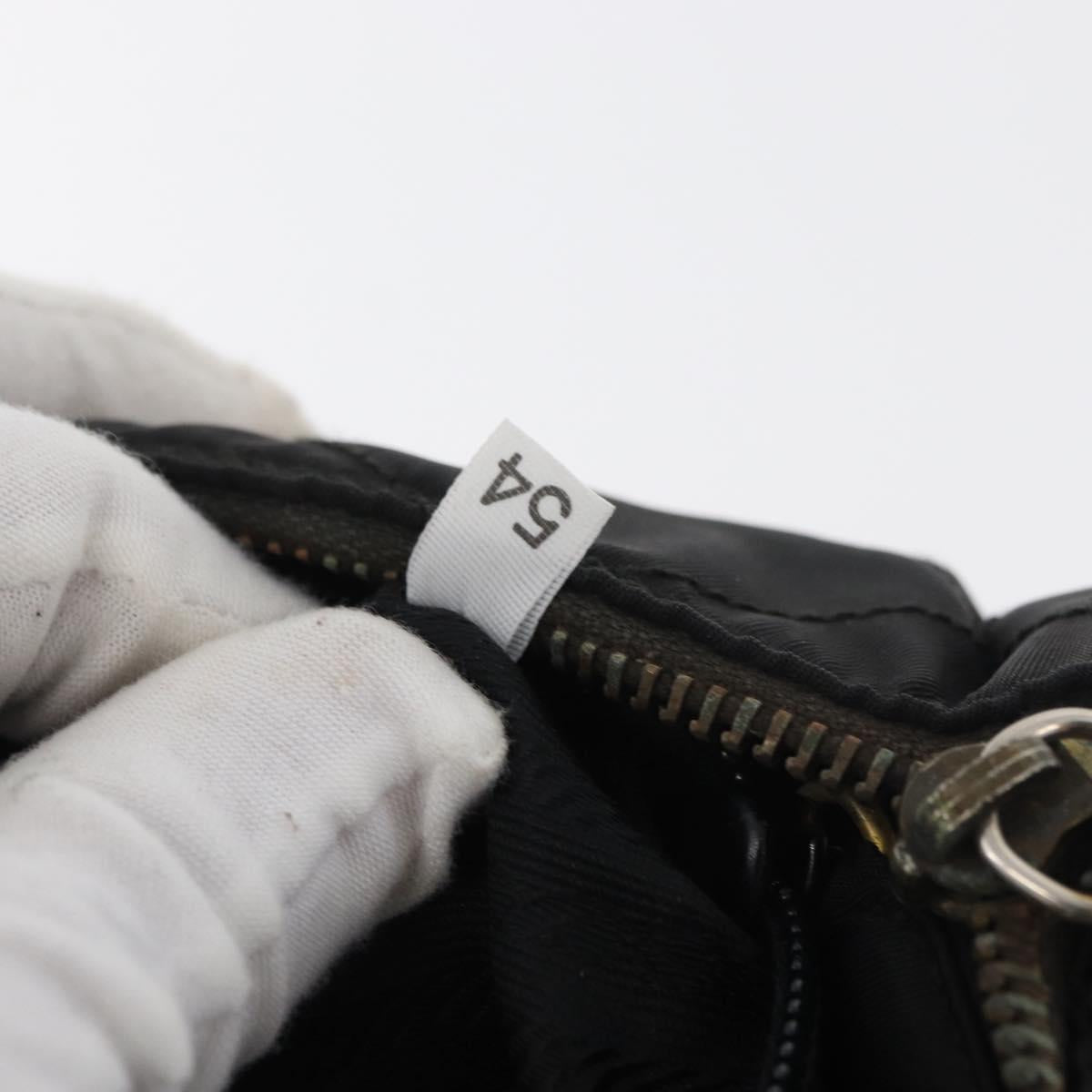 PRADA Chain Shoulder Bag Nylon Black Gold Auth bs34842