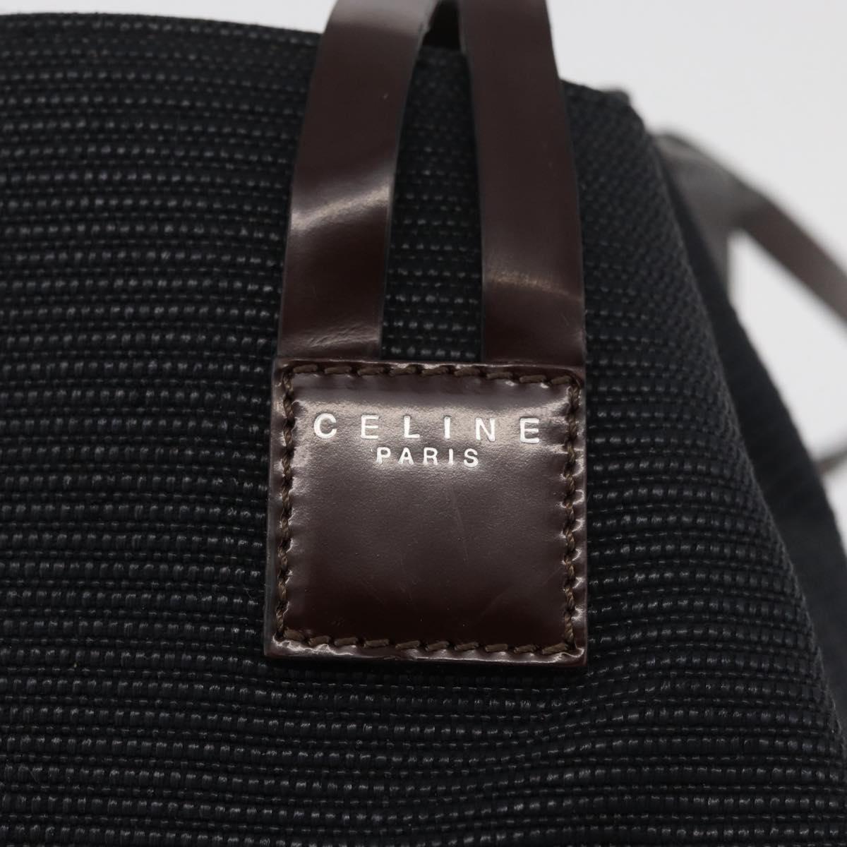 CELINE Tote Bag Canvas Black Auth bs34859