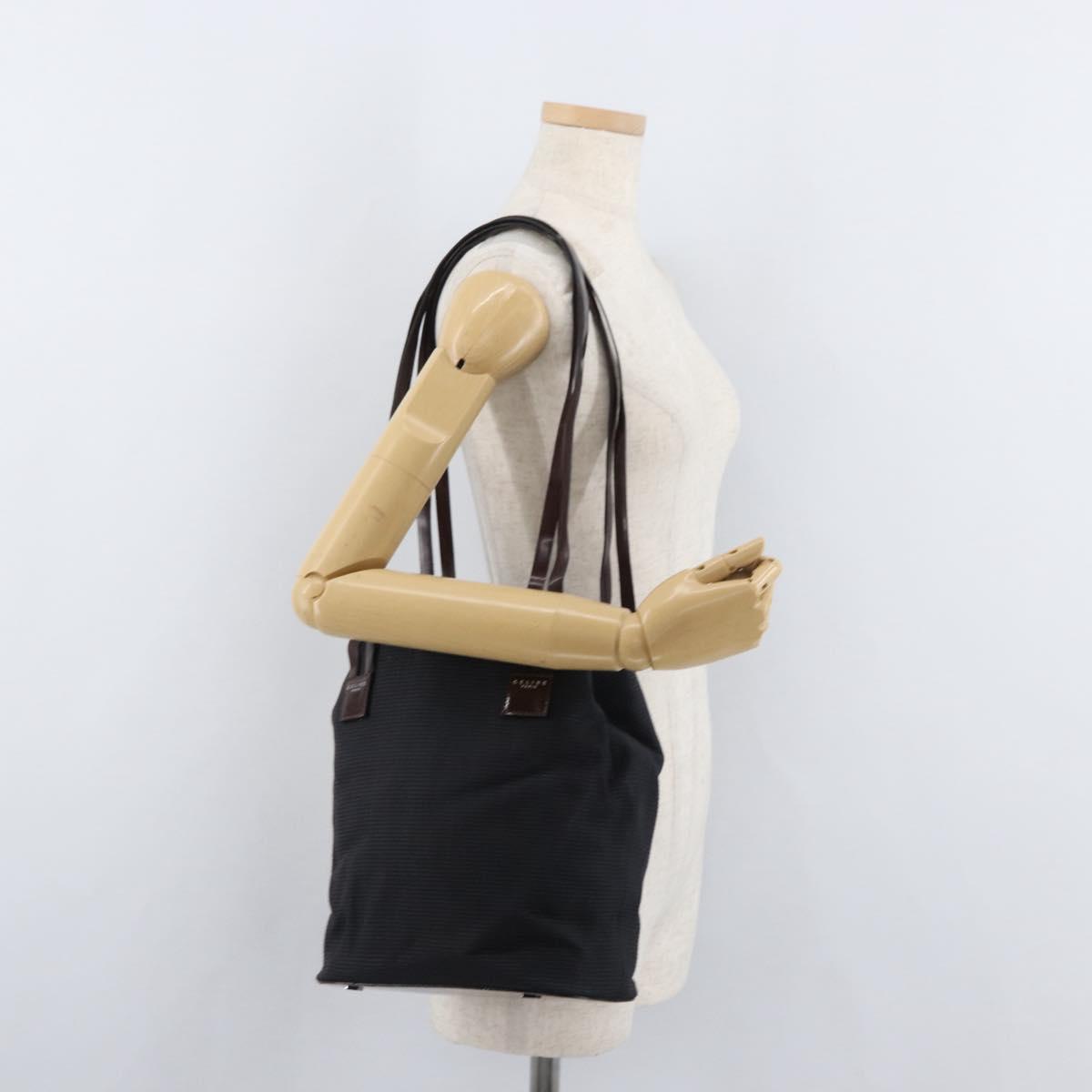 CELINE Tote Bag Canvas Black Auth bs34859