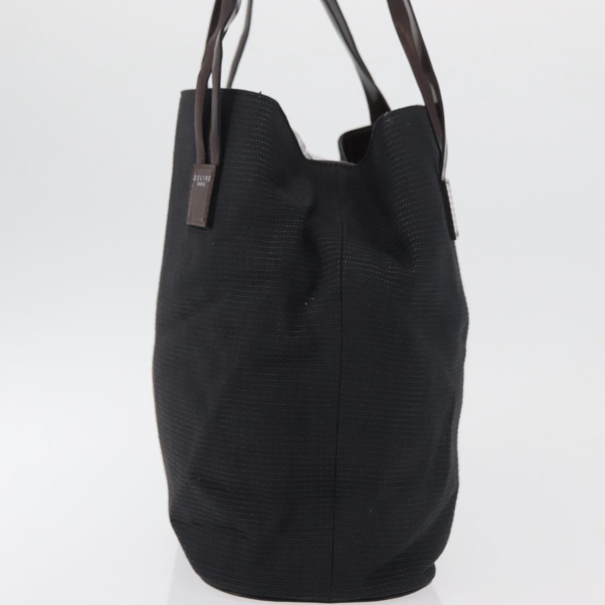 CELINE Tote Bag Canvas Black Auth bs34859