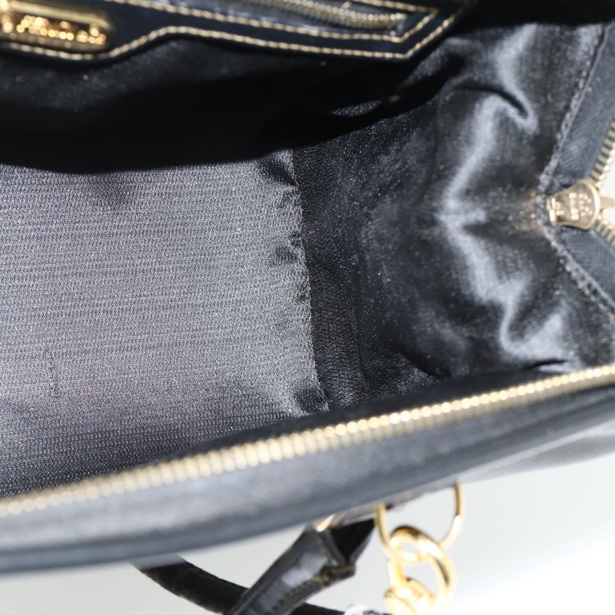 FENDI Pecan Canvas Mini Boston Bag PVC Black Brown Auth bs34863
