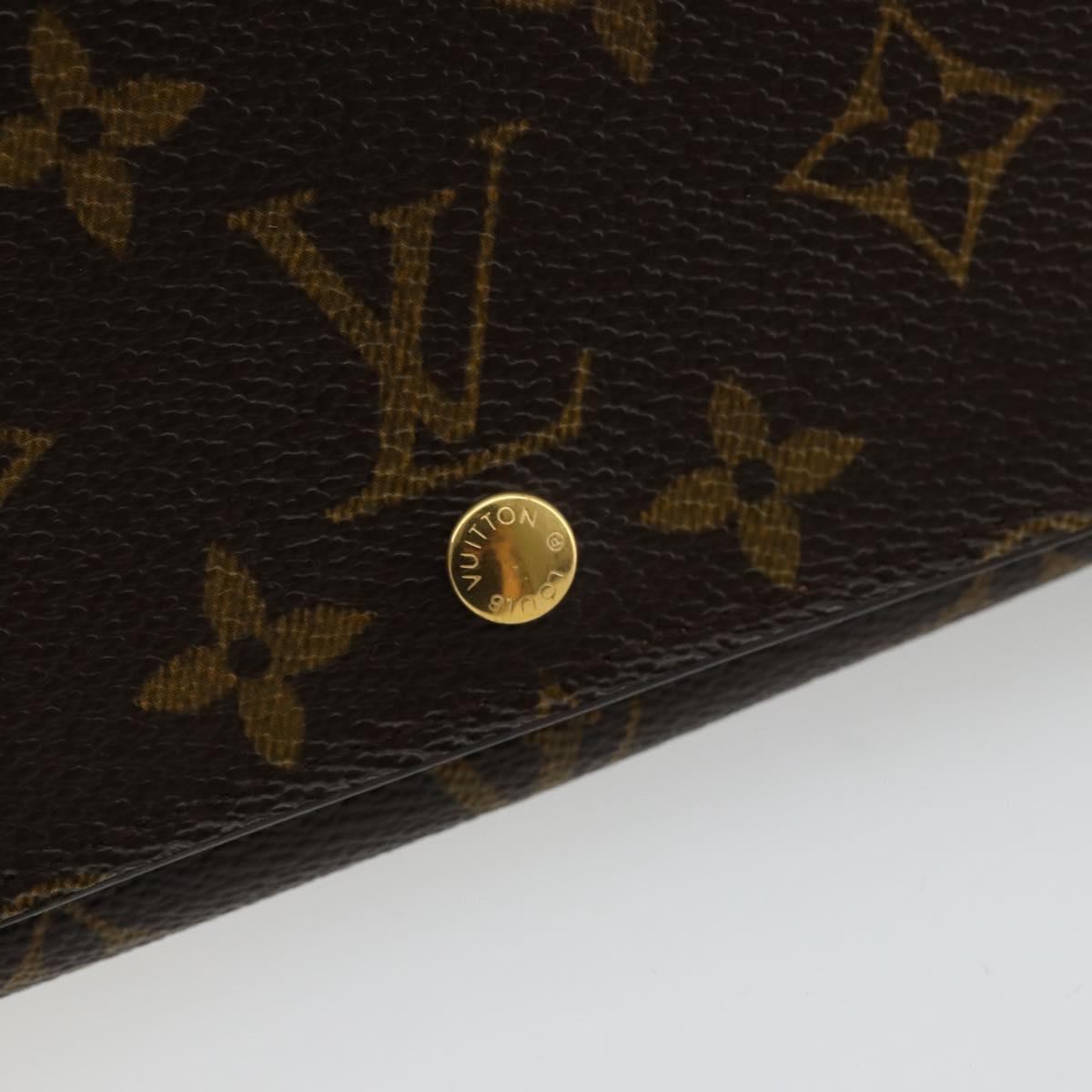 LOUIS VUITTON Monogram Porte Monnaie Billets Tresor Wallet M61730 Auth bs34870