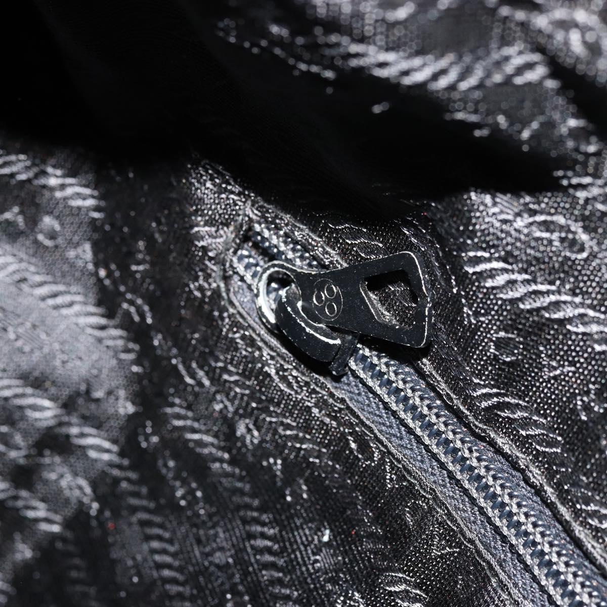 PRADA Chain Shoulder Bag Nylon Black Gold Auth bs34879A