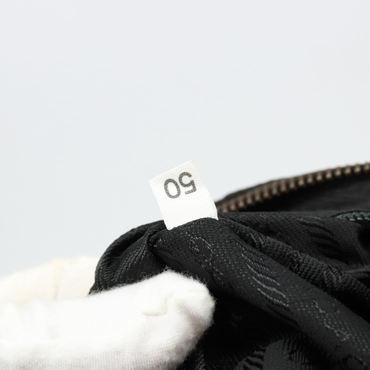 PRADA Chain Shoulder Bag Nylon Black Gold Auth bs34879A