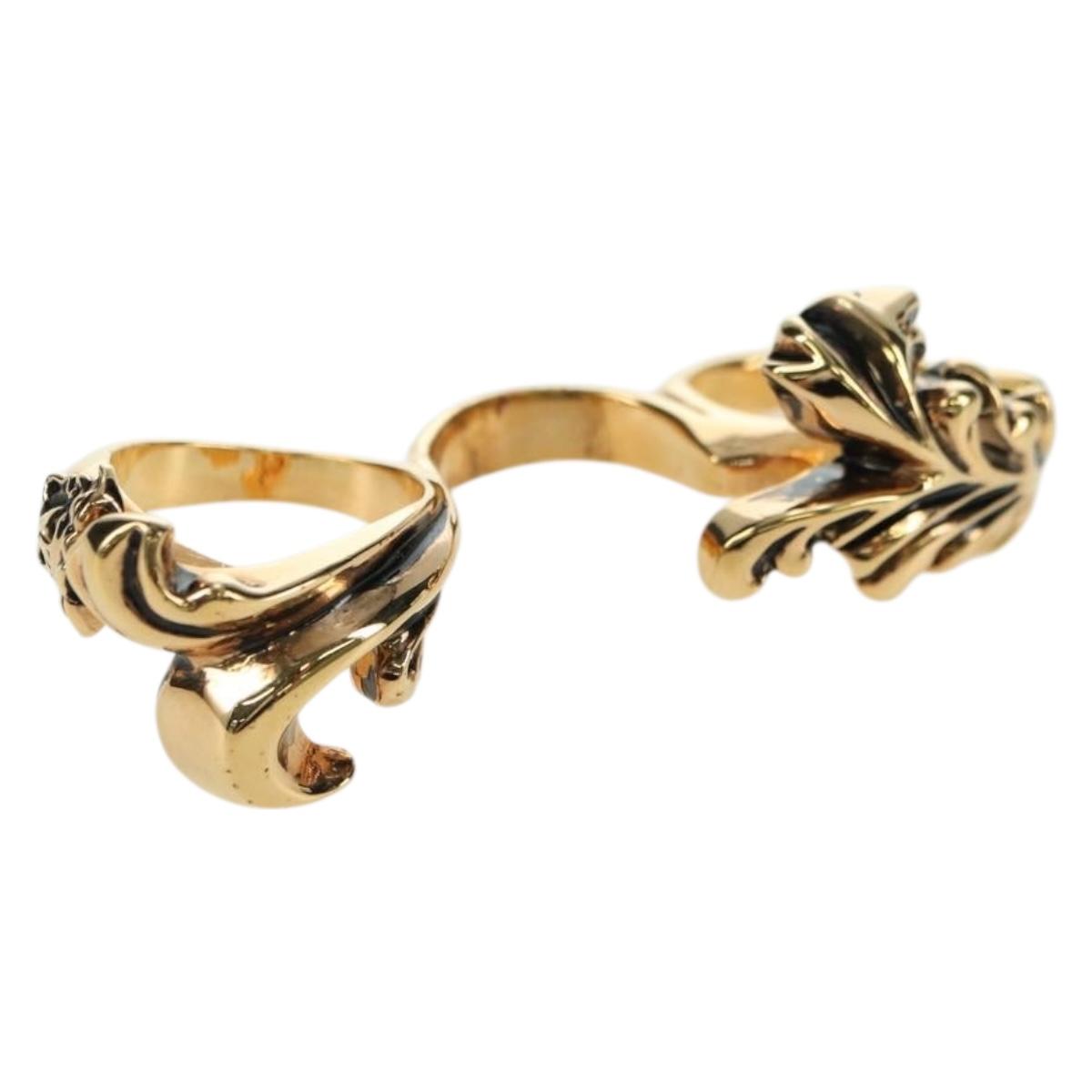 VERSACE Ring metal Gold Tone Auth bs34882A