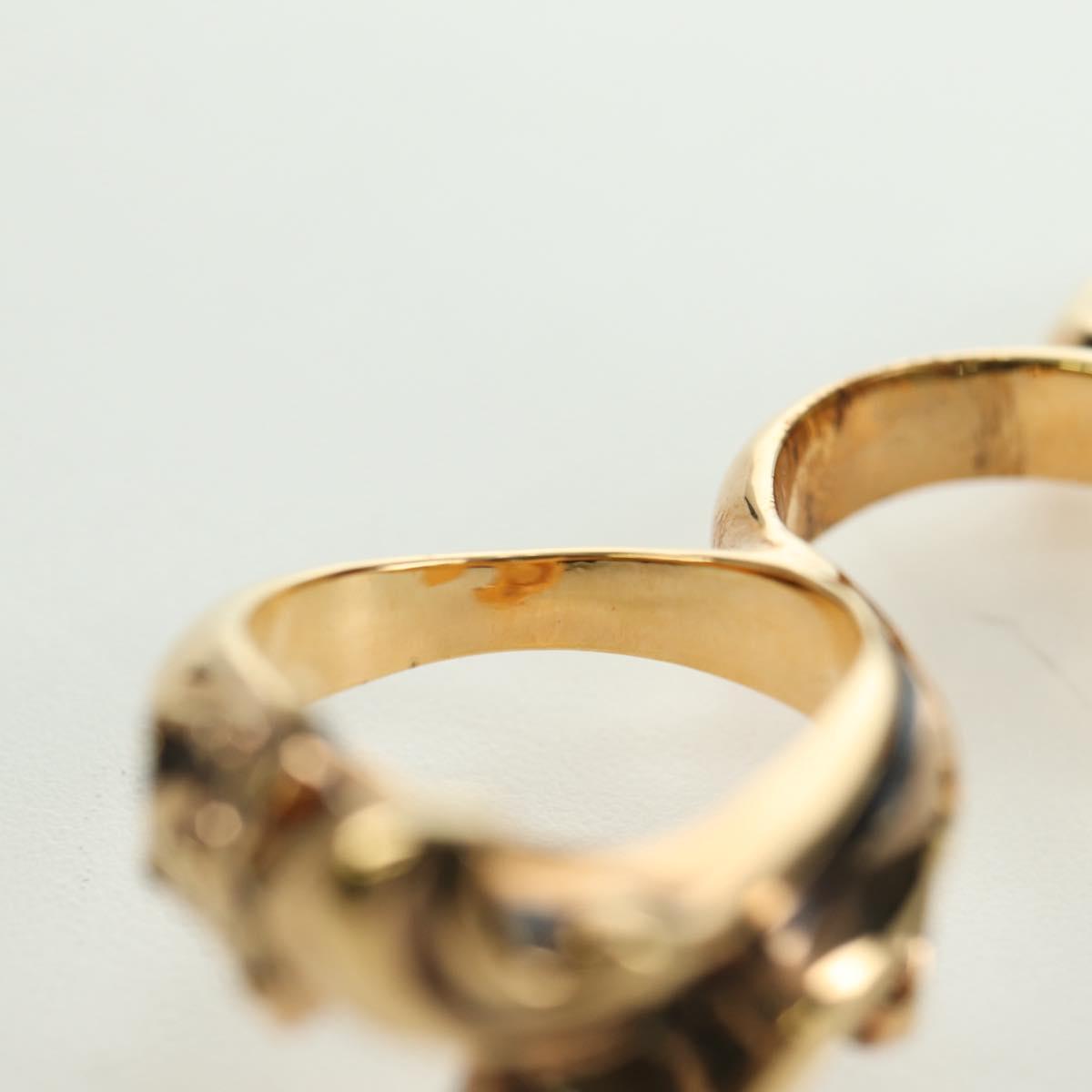 VERSACE Ring metal Gold Tone Auth bs34882A