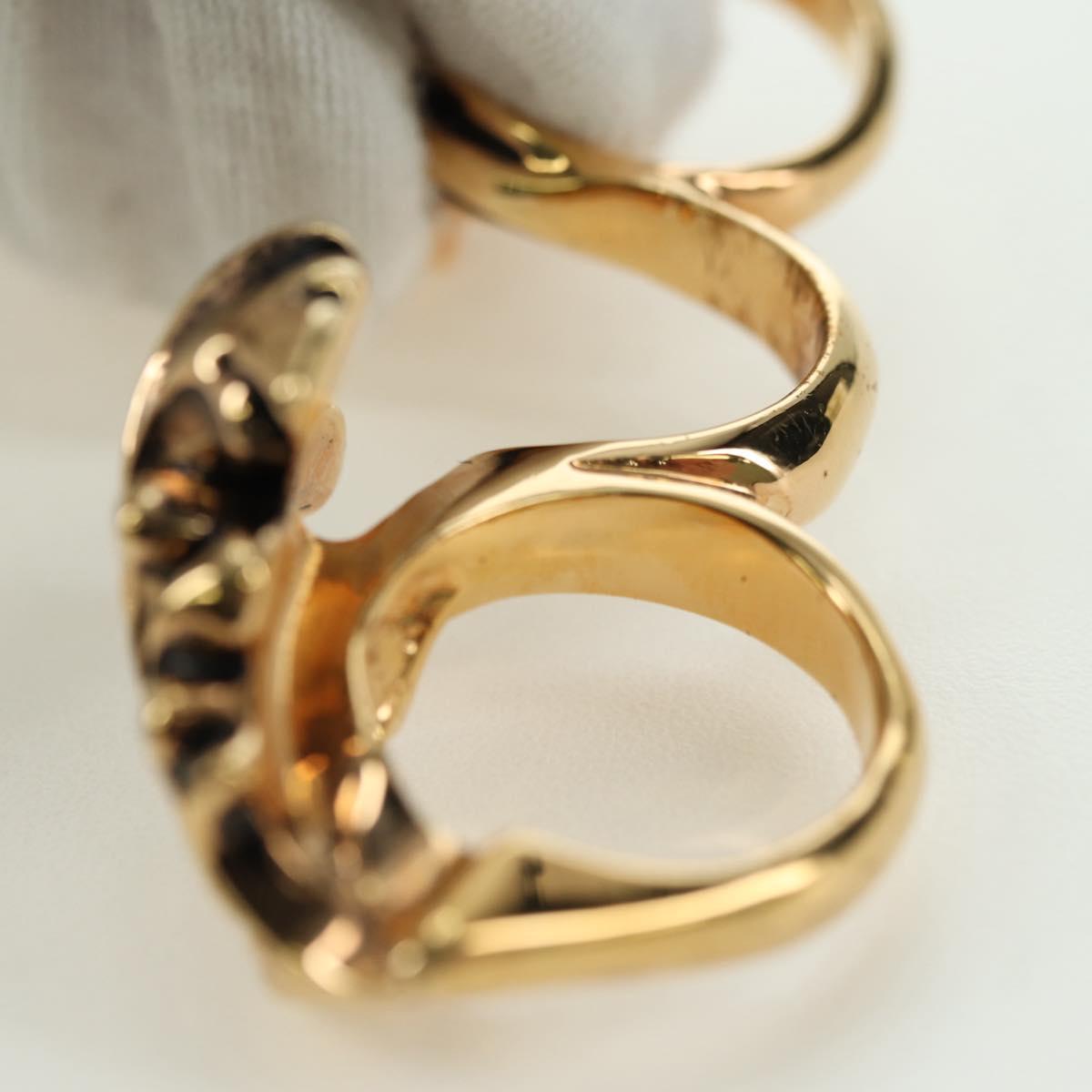VERSACE Ring metal Gold Tone Auth bs34882A