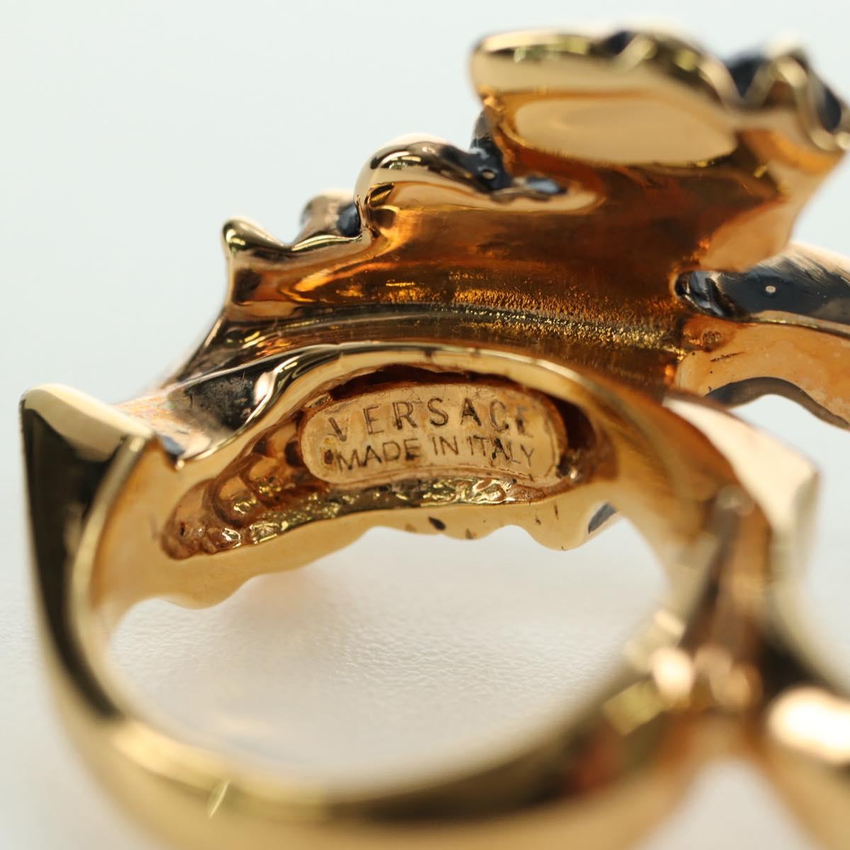 VERSACE Ring metal Gold Tone Auth bs34882A