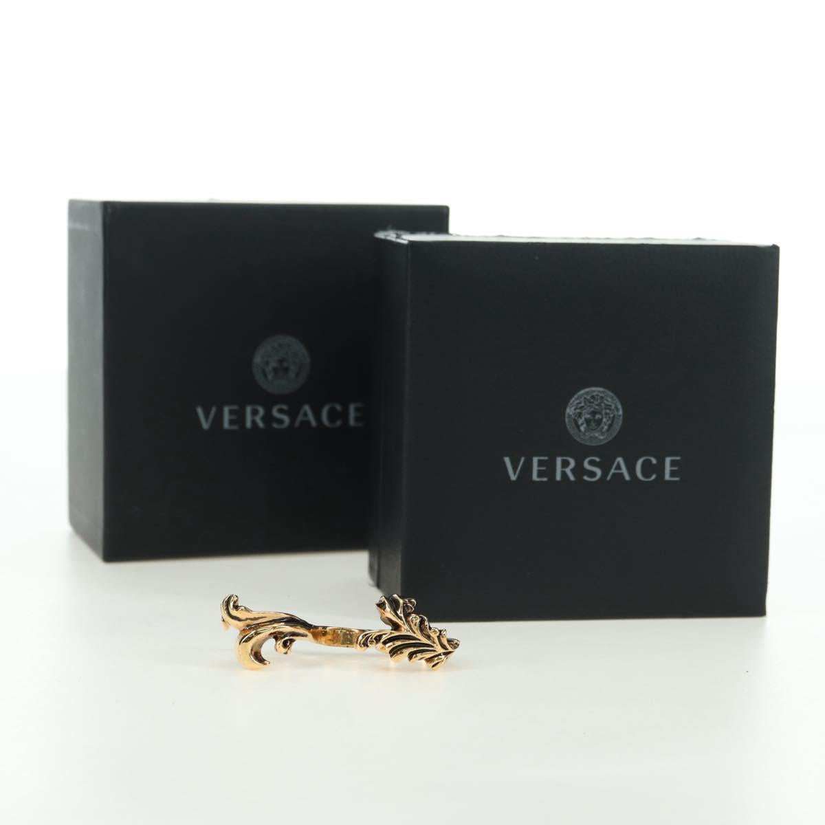 VERSACE Ring metal Gold Tone Auth bs34882A