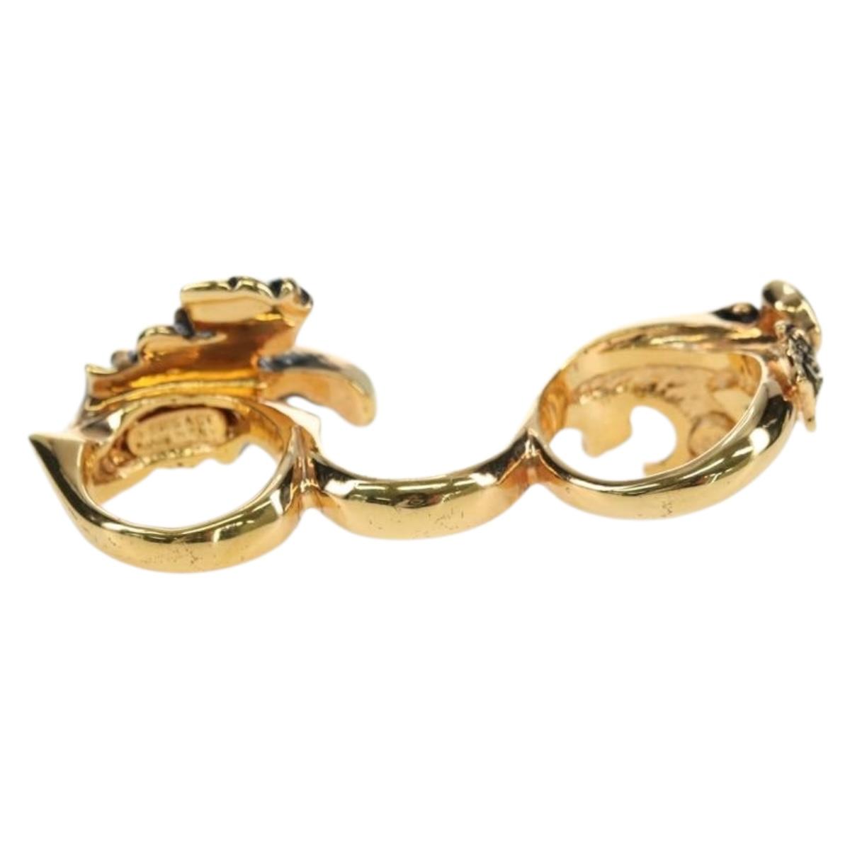 VERSACE Ring metal Gold Tone Auth bs34882A