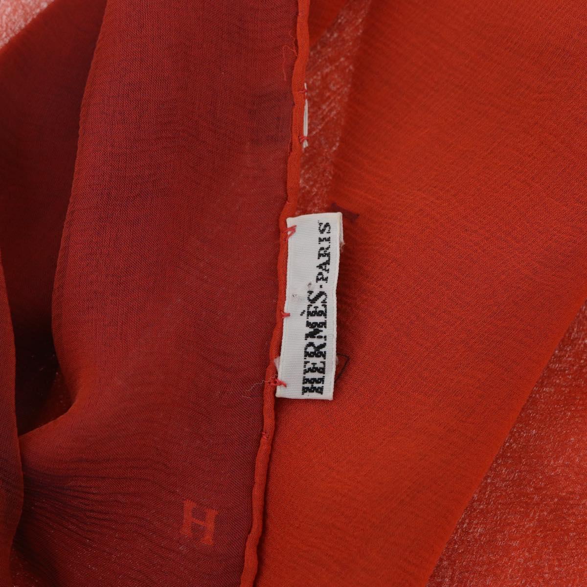 HERMES Scarf Silk Red Auth bs34883A