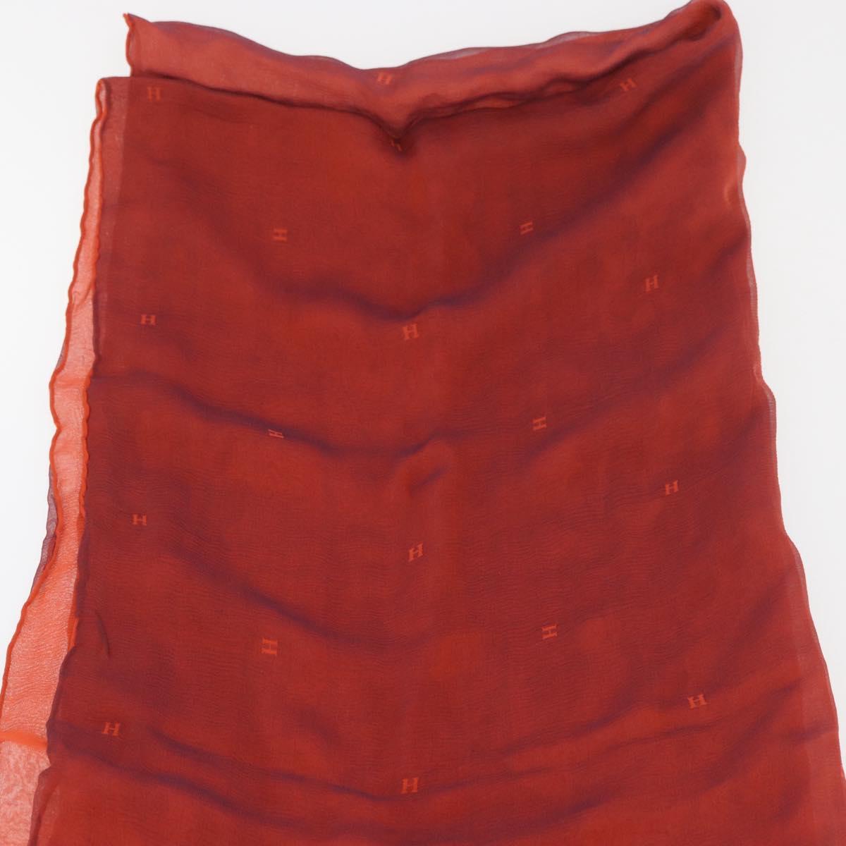 HERMES Scarf Silk Red Auth bs34883A