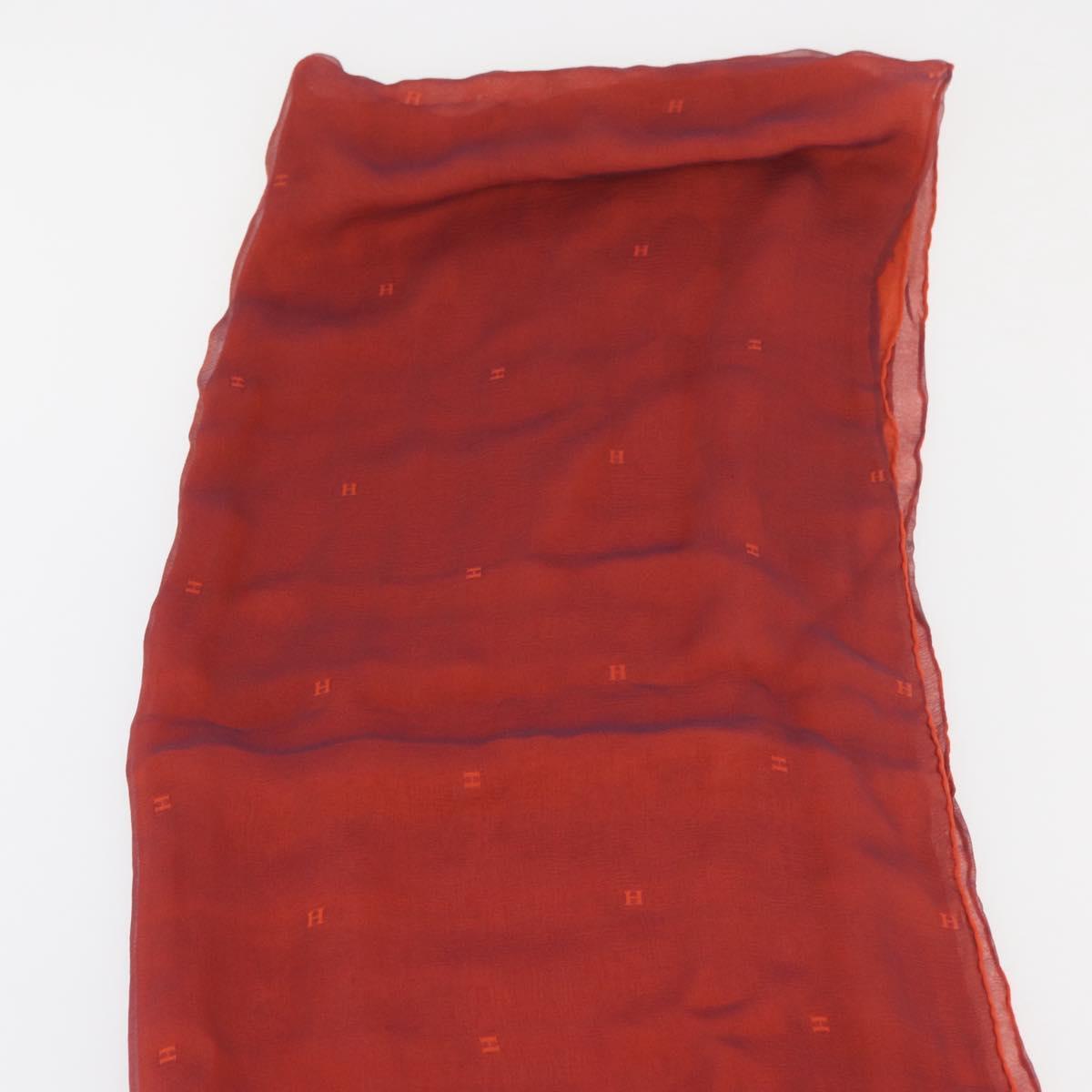 HERMES Scarf Silk Red Auth bs34883A