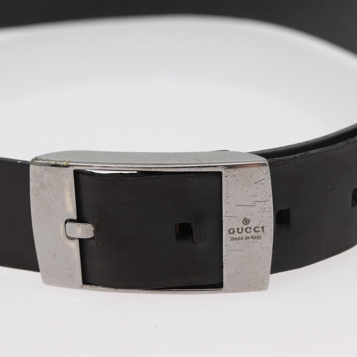 GUCCI GG Canvas Guccissima Belt Leather 2 Set Beige Black Auth bs34884