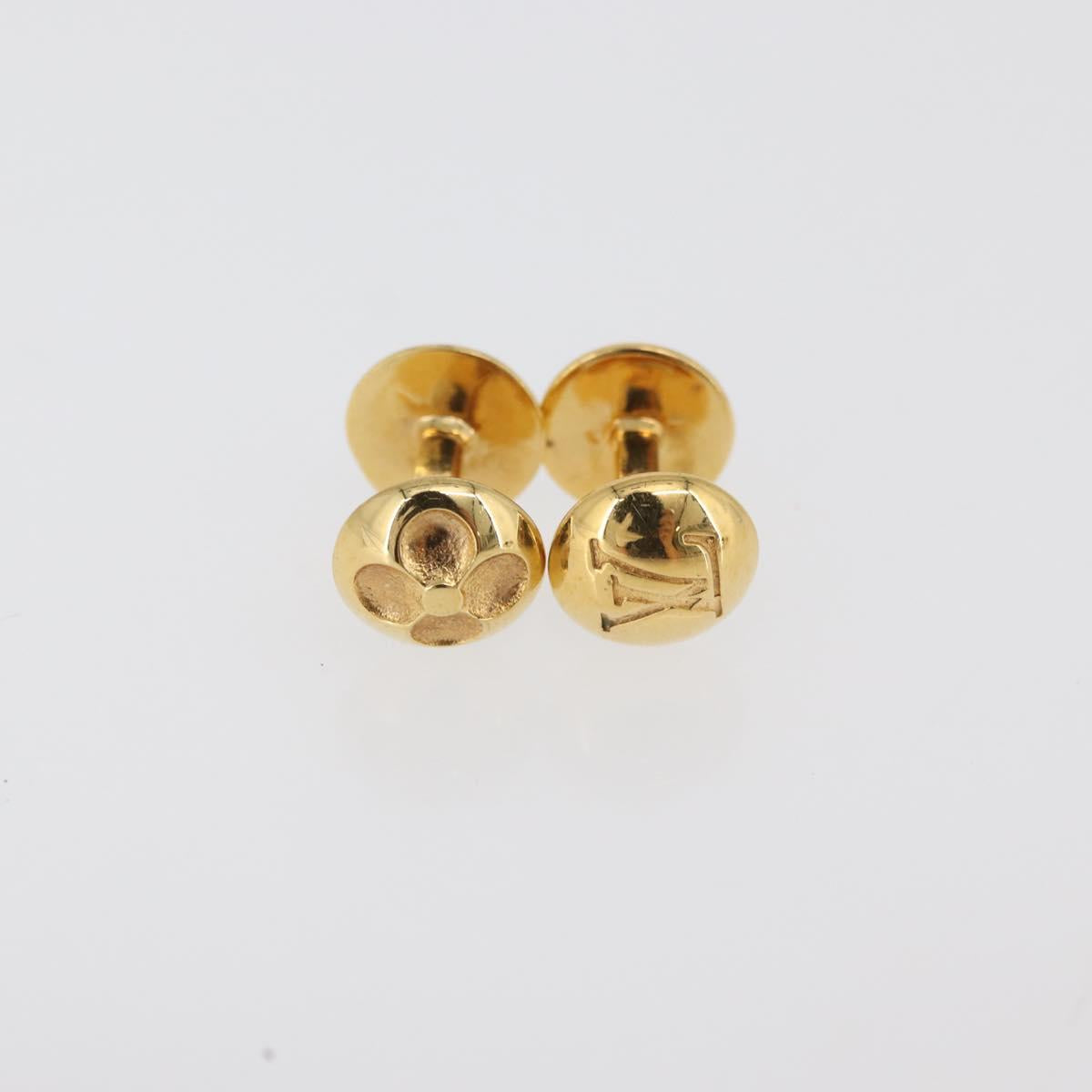 LOUIS VUITTON Buton de Manchette Cuffs metal 3 Set Gold Silver LV Auth bs34886
