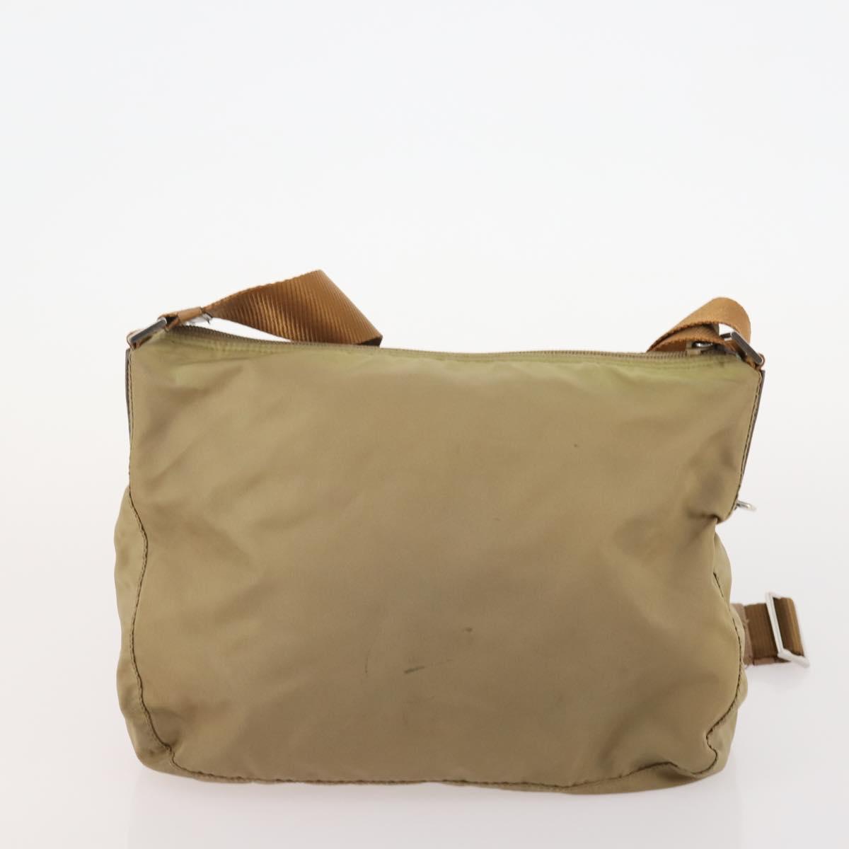 PRADA Shoulder Bag Nylon 2 Set Beige Gray Auth bs34887