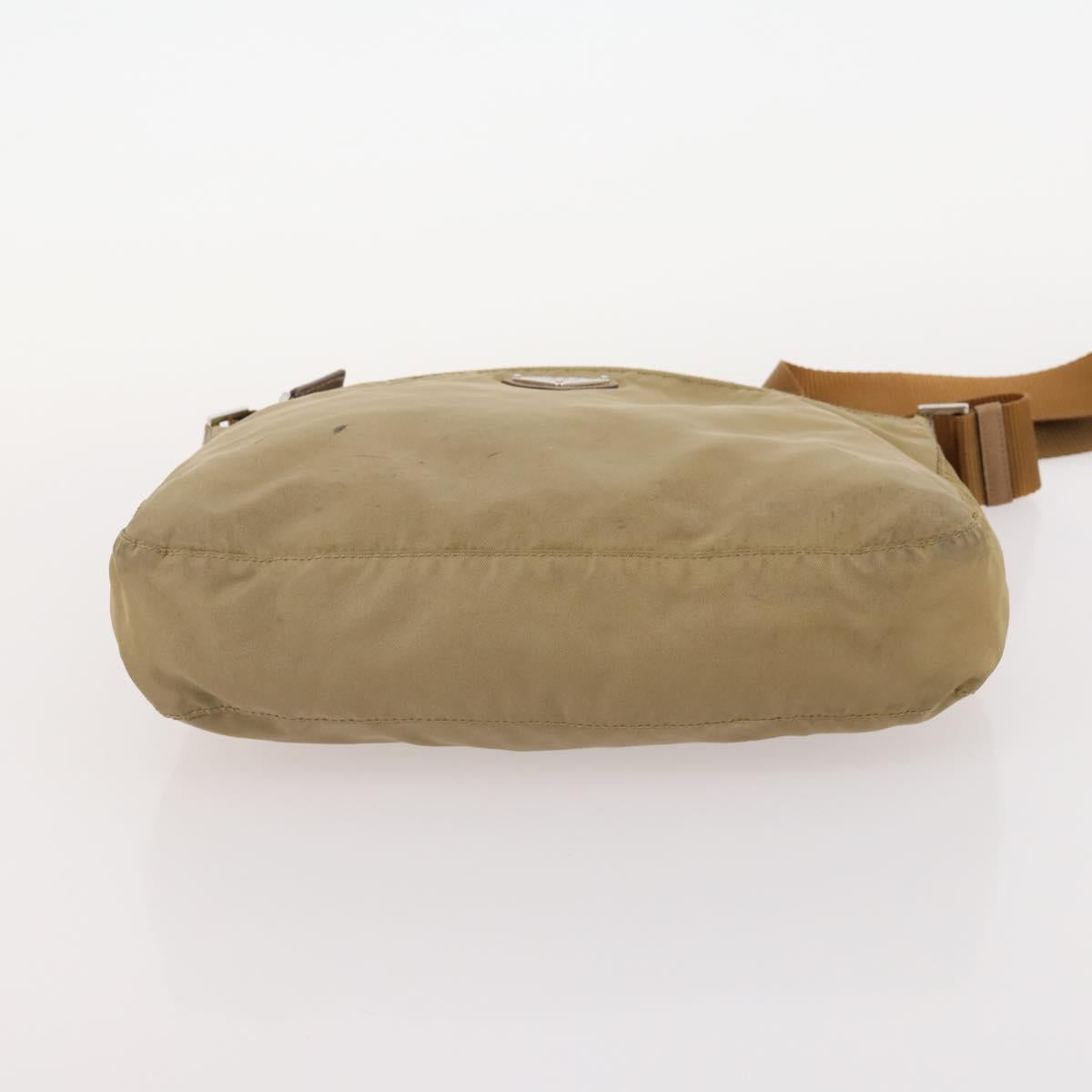 PRADA Shoulder Bag Nylon 2 Set Beige Gray Auth bs34887