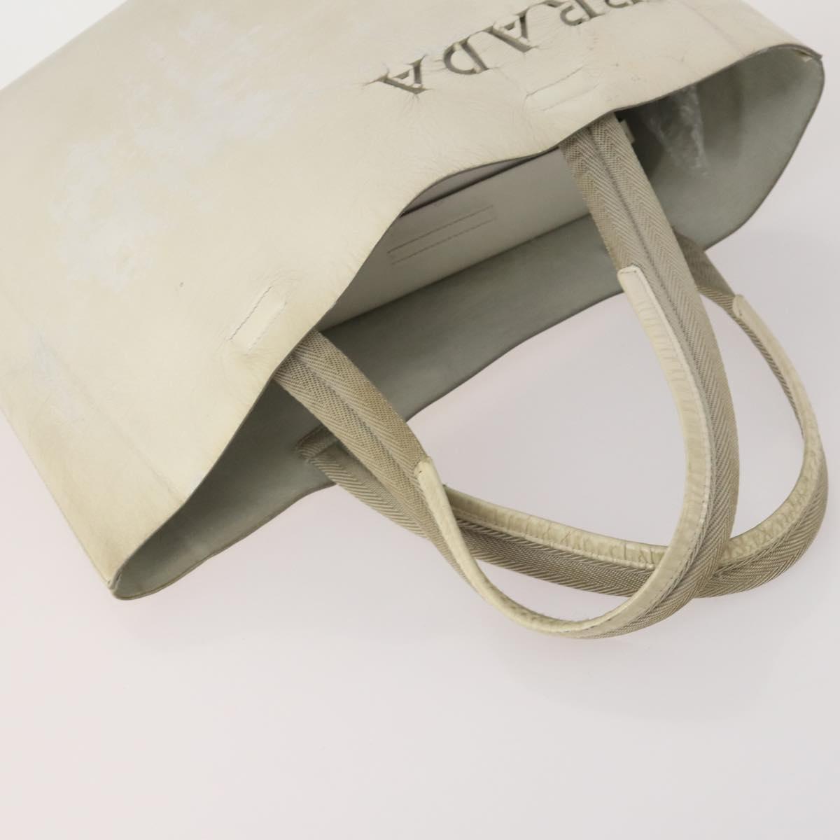 PRADA Shoulder Bag Canvas Nylon Leather 3 Set Brown White Auth bs34891