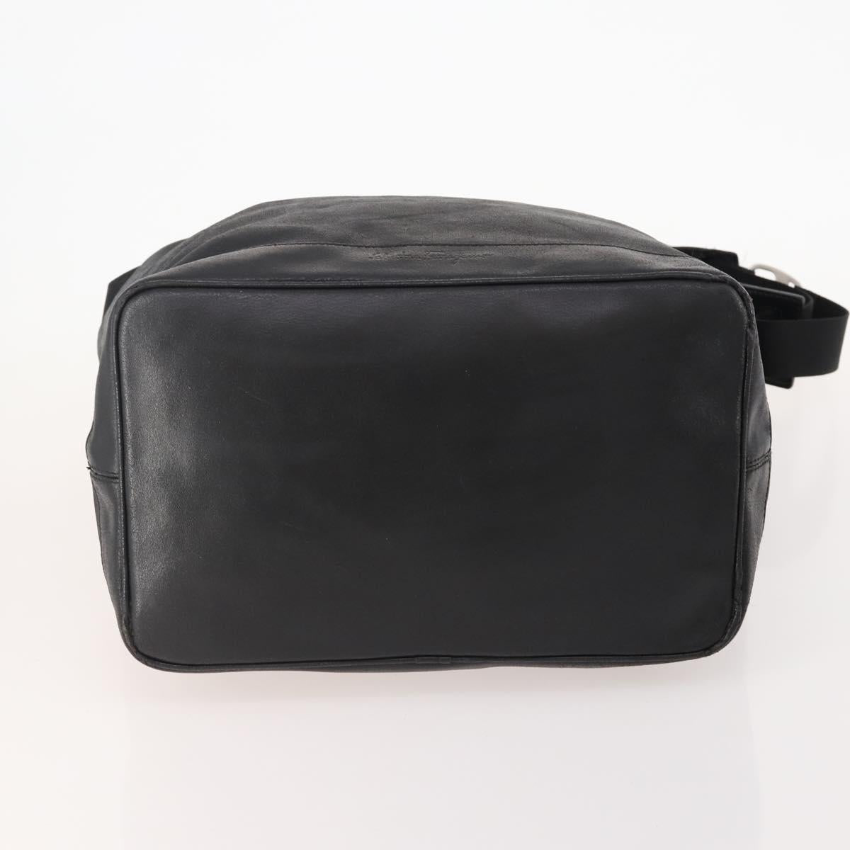 Salvatore Ferragamo Vala Bag Nylon Leather 2 Set Black Brown Auth bs34892